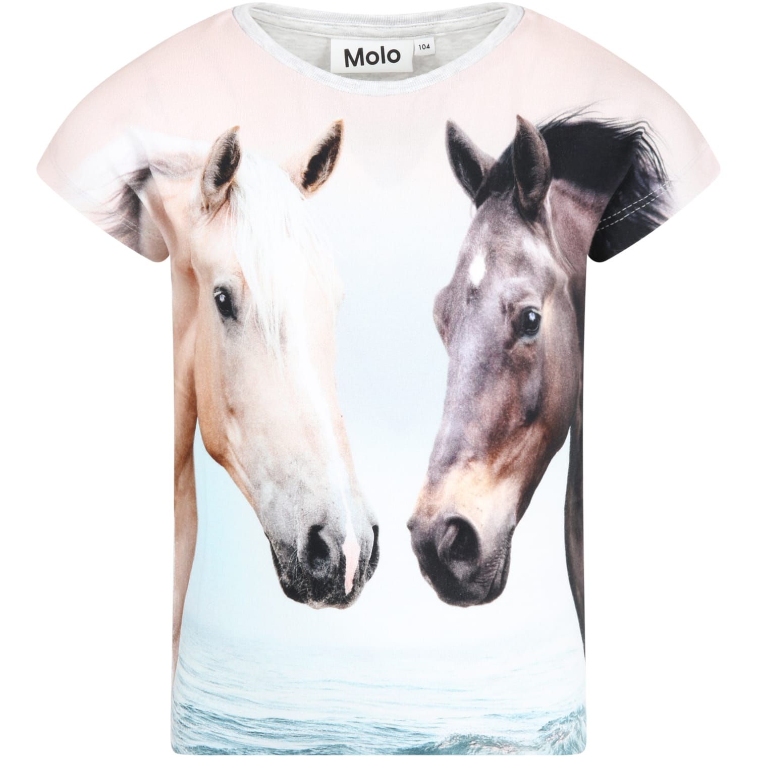 Molo Multicolor T-shirt For Girl With Horses