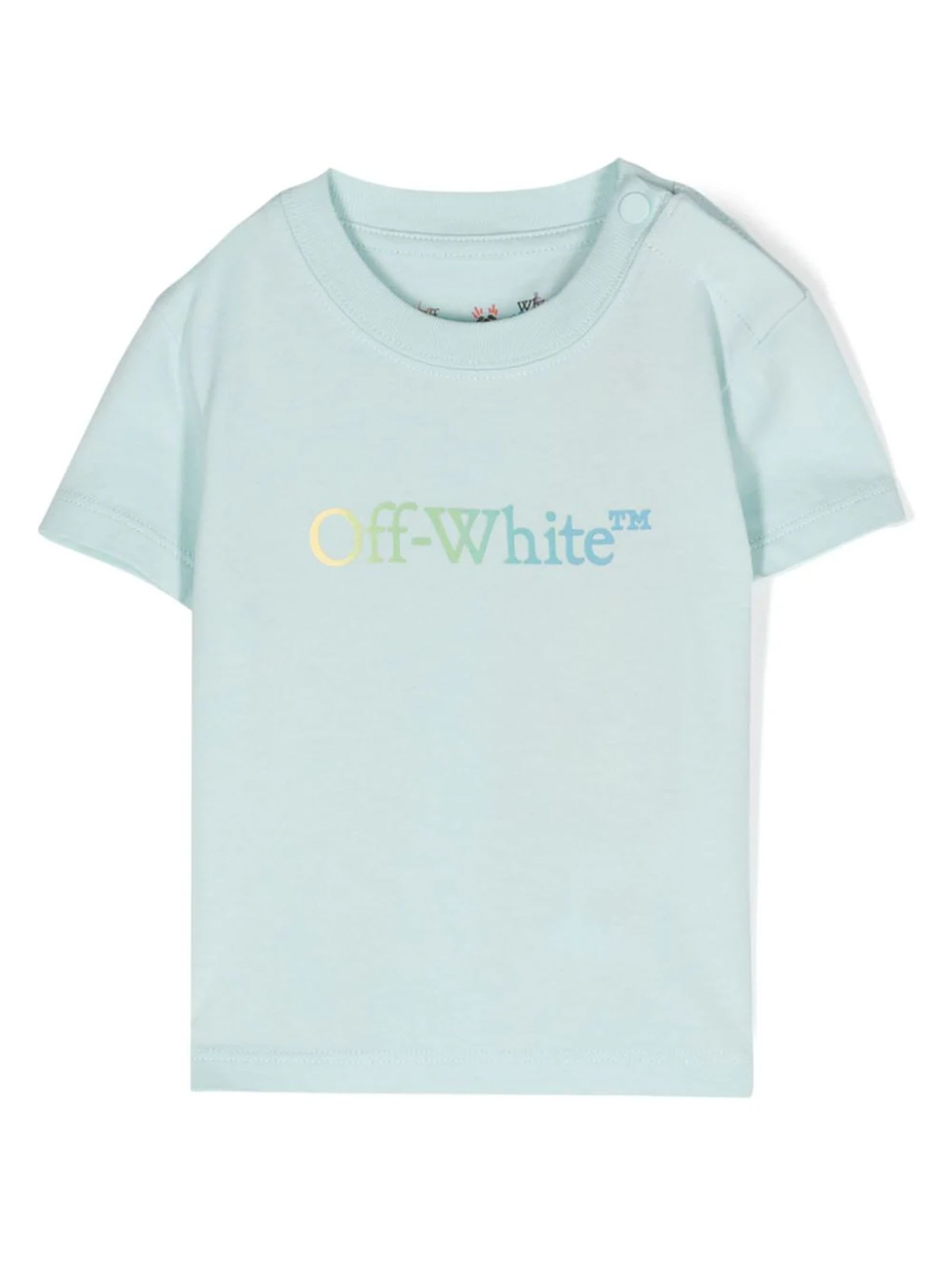 Shop Off-white Off White T-shirts And Polos Clear Blue