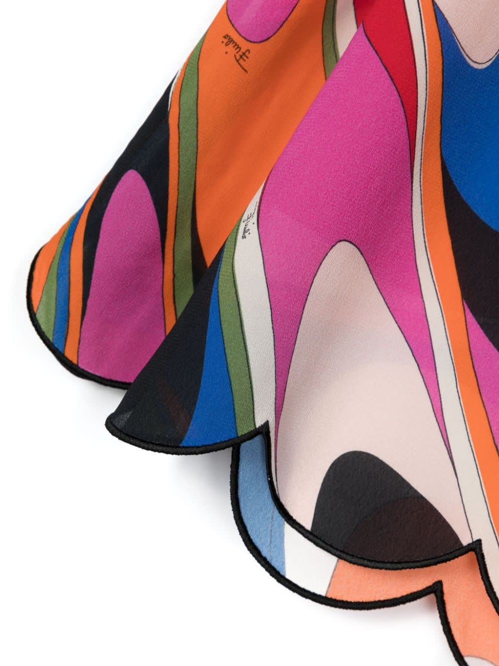 Shop Pucci Multicoloured Wave Print Sleeveless Dress