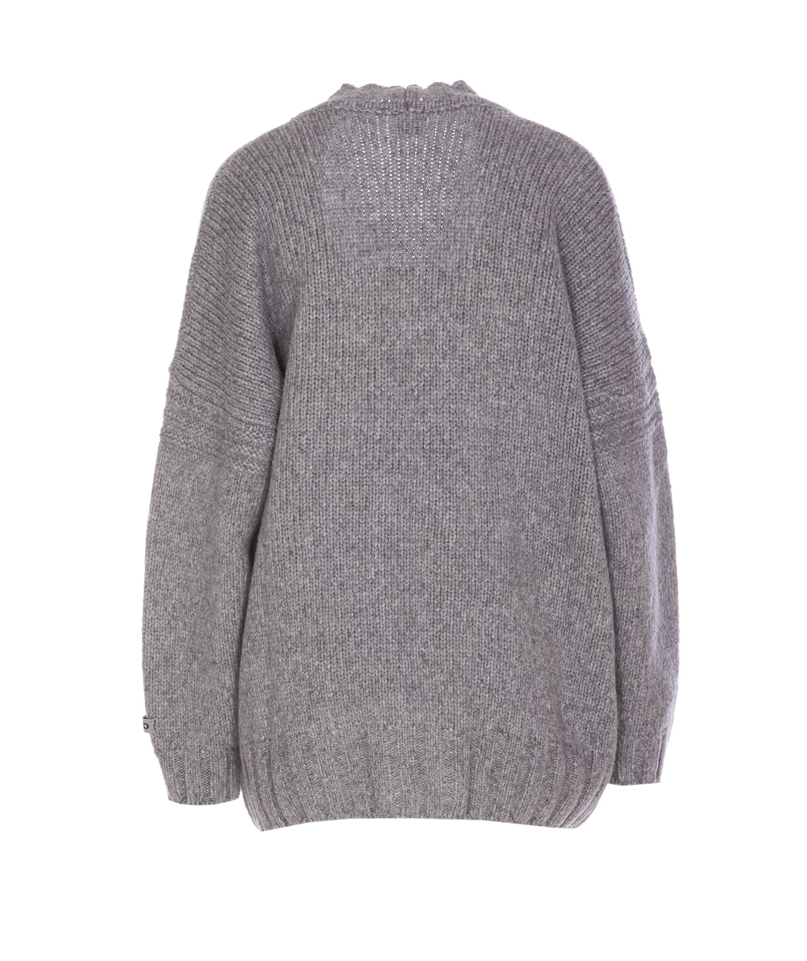 Shop Pinko Wool Cardigan In Grey