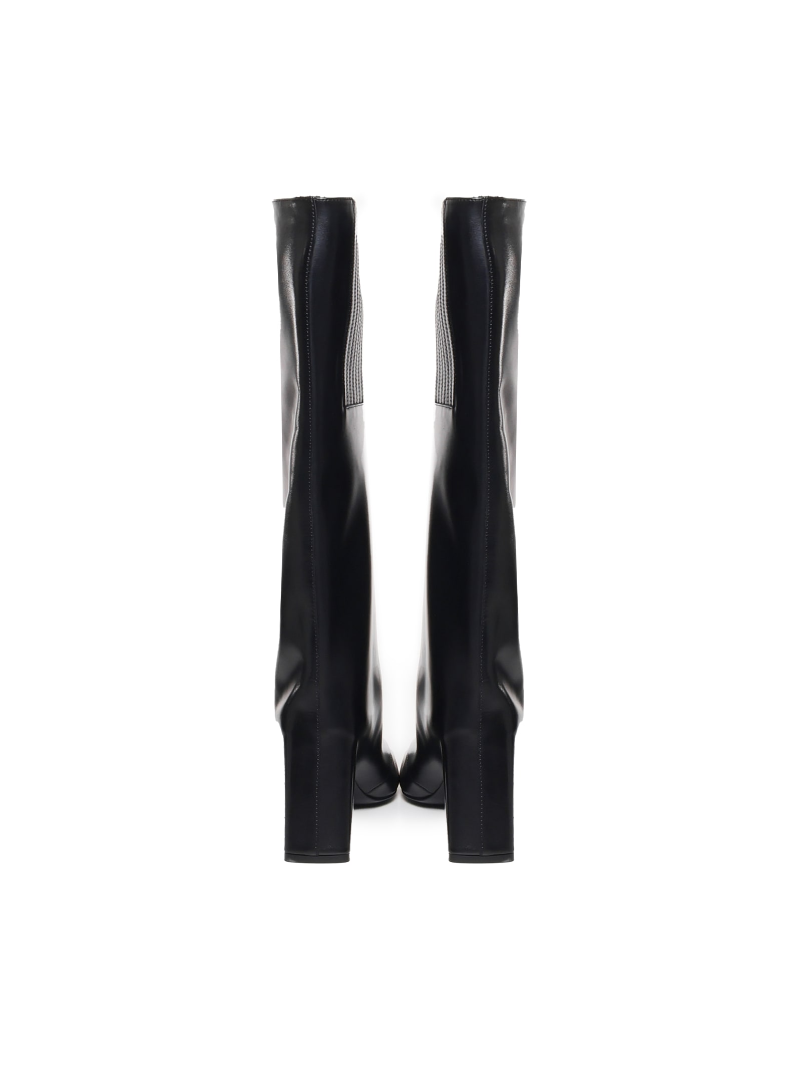 Coperni Leather Boots With Iconic Logo In Black