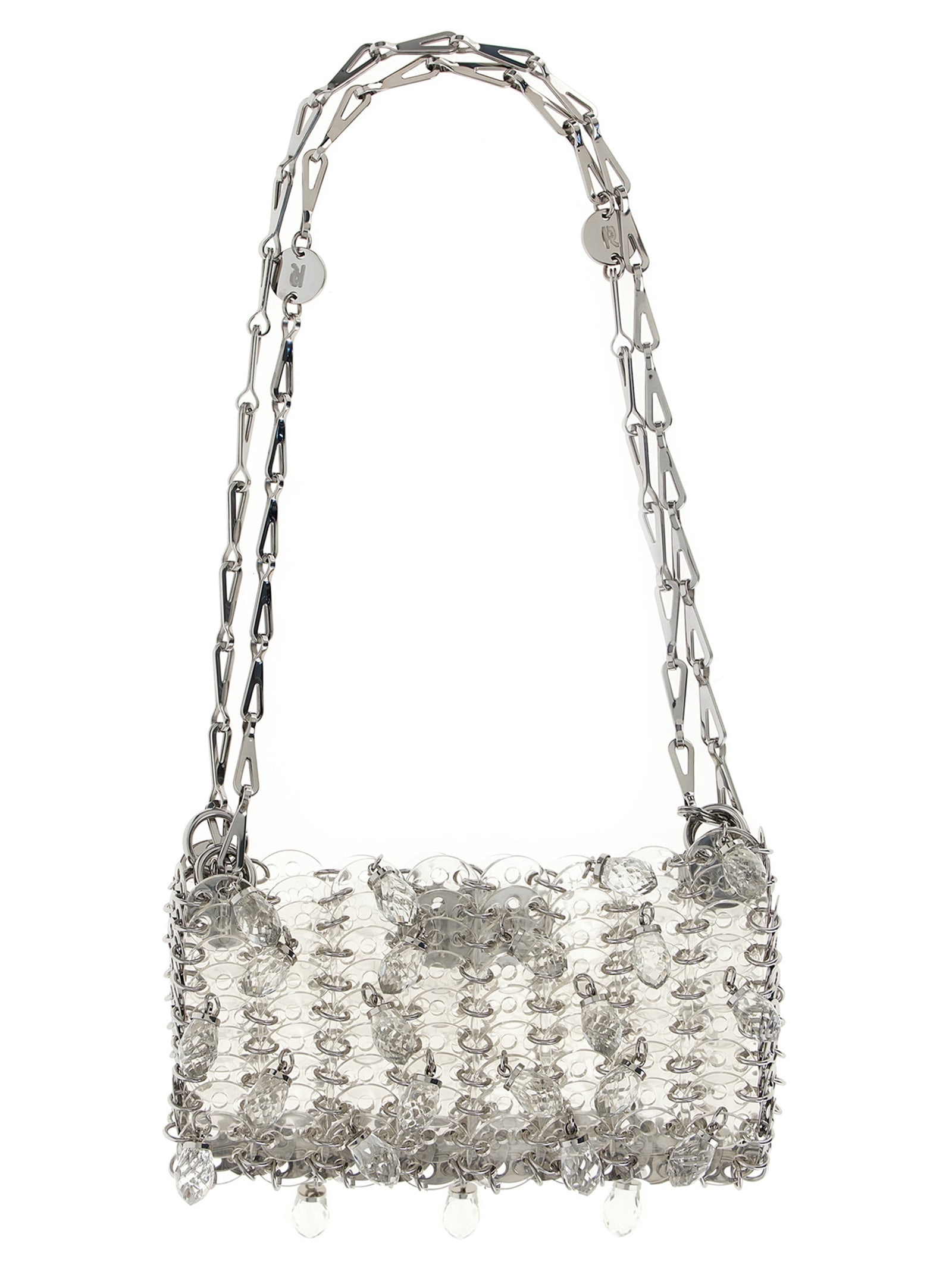 Rabanne 1969 Nano Crystal Resin Shoulder Bag In Silver