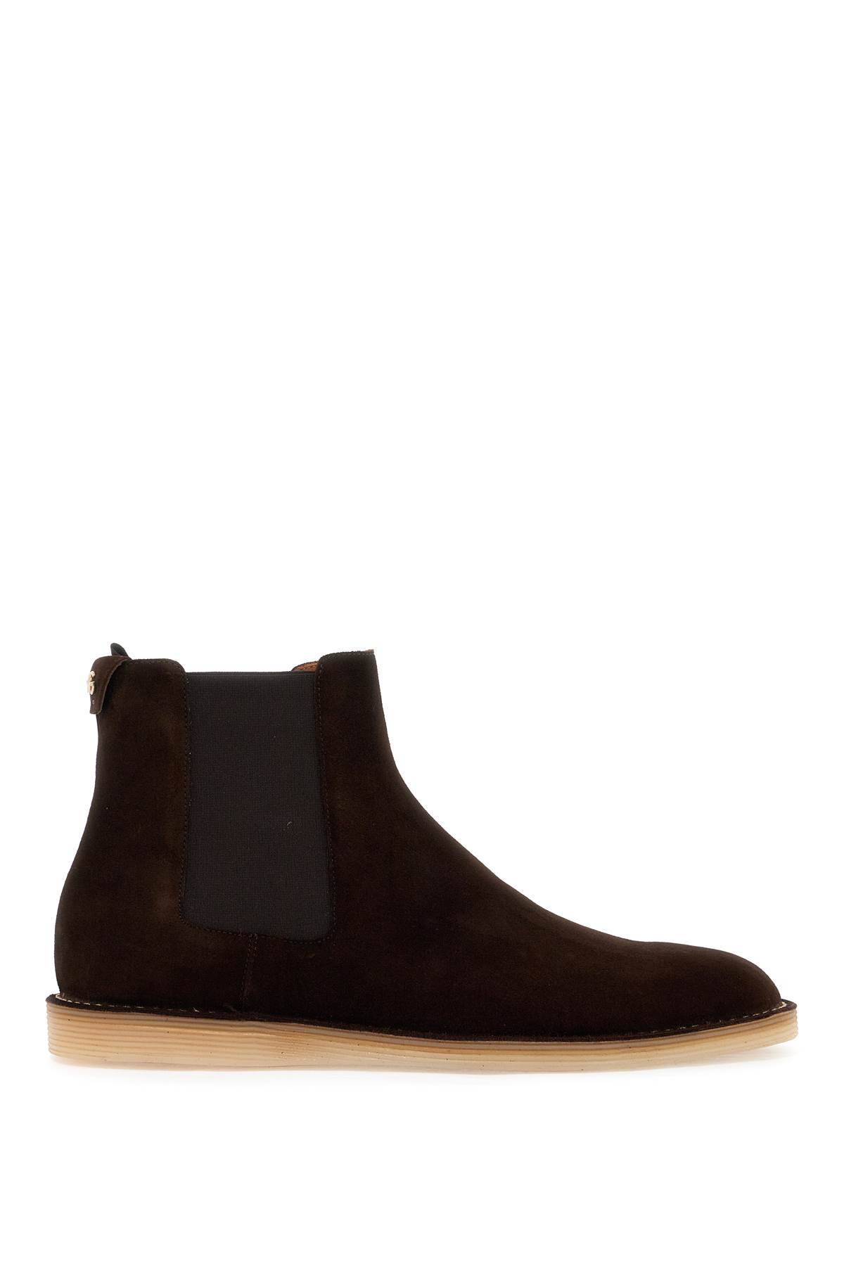 Shop Dolce & Gabbana Suede Ankle Boots For In Ebano 1 (brown)