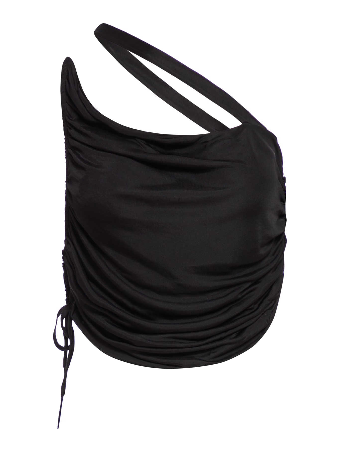 Andreädamo Cropped Jersey Top In Black