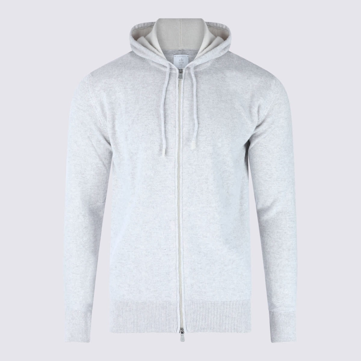 Eleventy White Cashmere Zipped Sweater In White