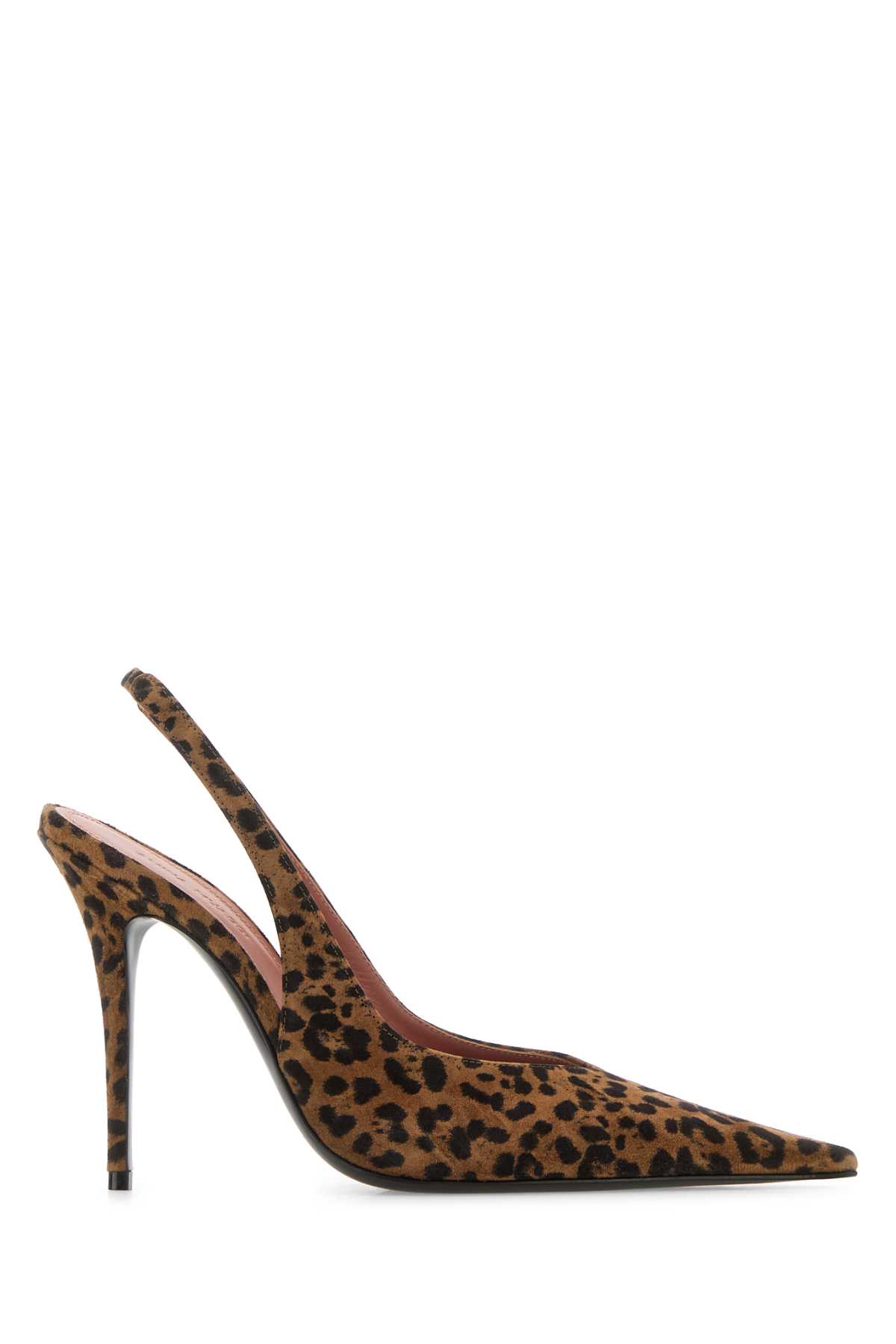 Amina Muaddi Animal Print Stiletto Heel Pointed Toe Pumps In Brown