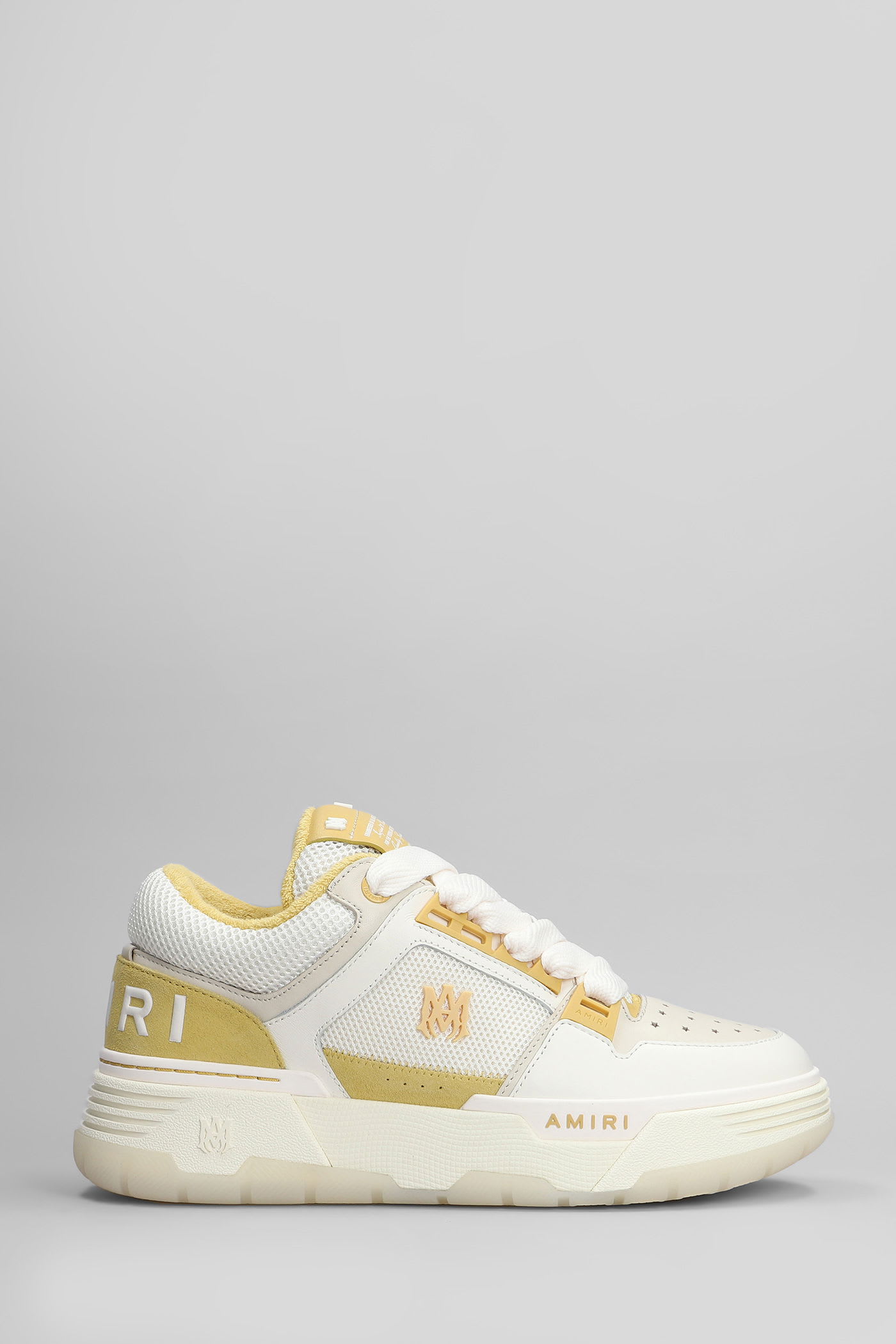 Amiri Ma1 Sneakers In Beige Leather And Fabric