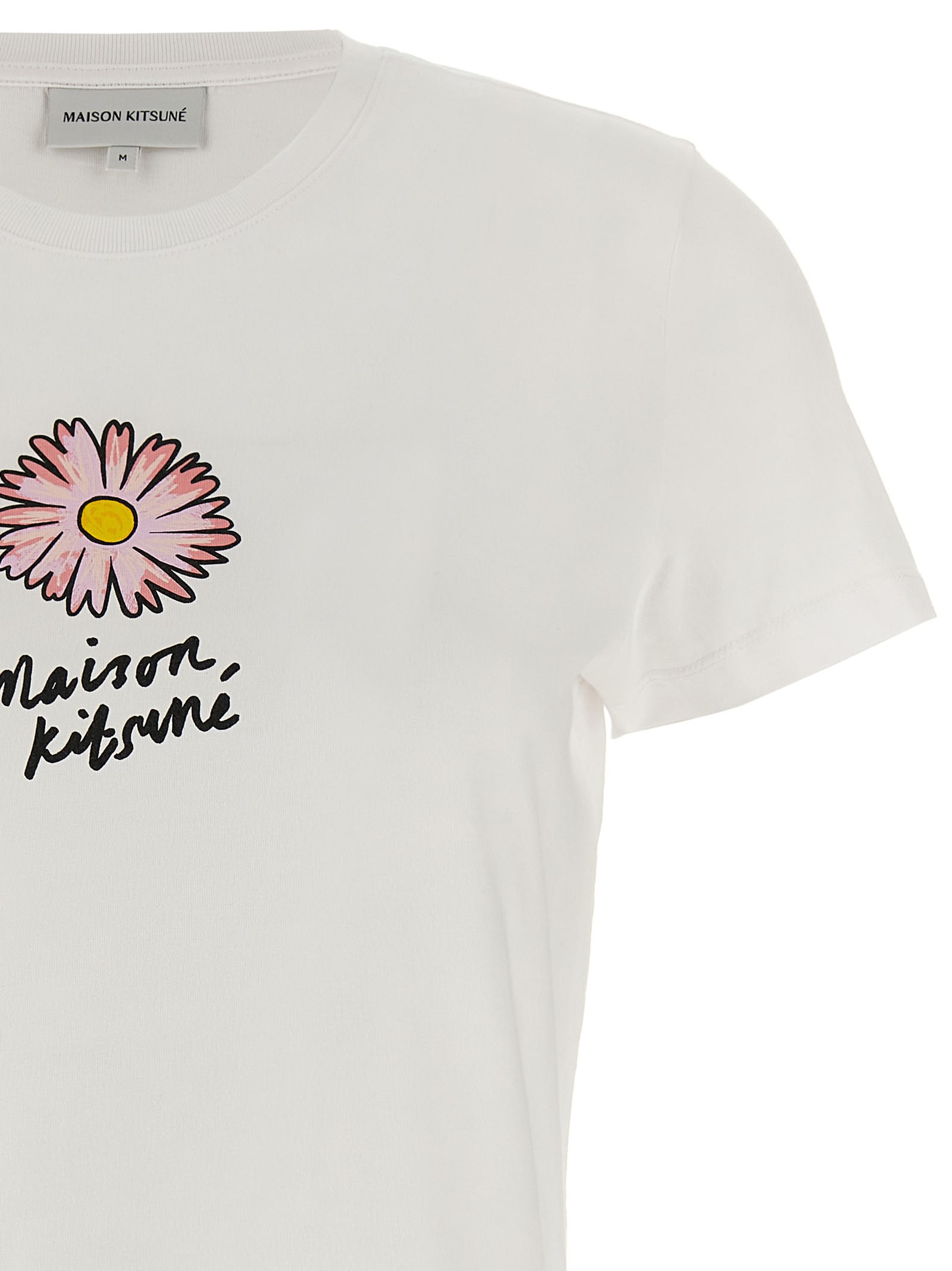 Shop Maison Kitsuné Floating Flower T-shirt In White