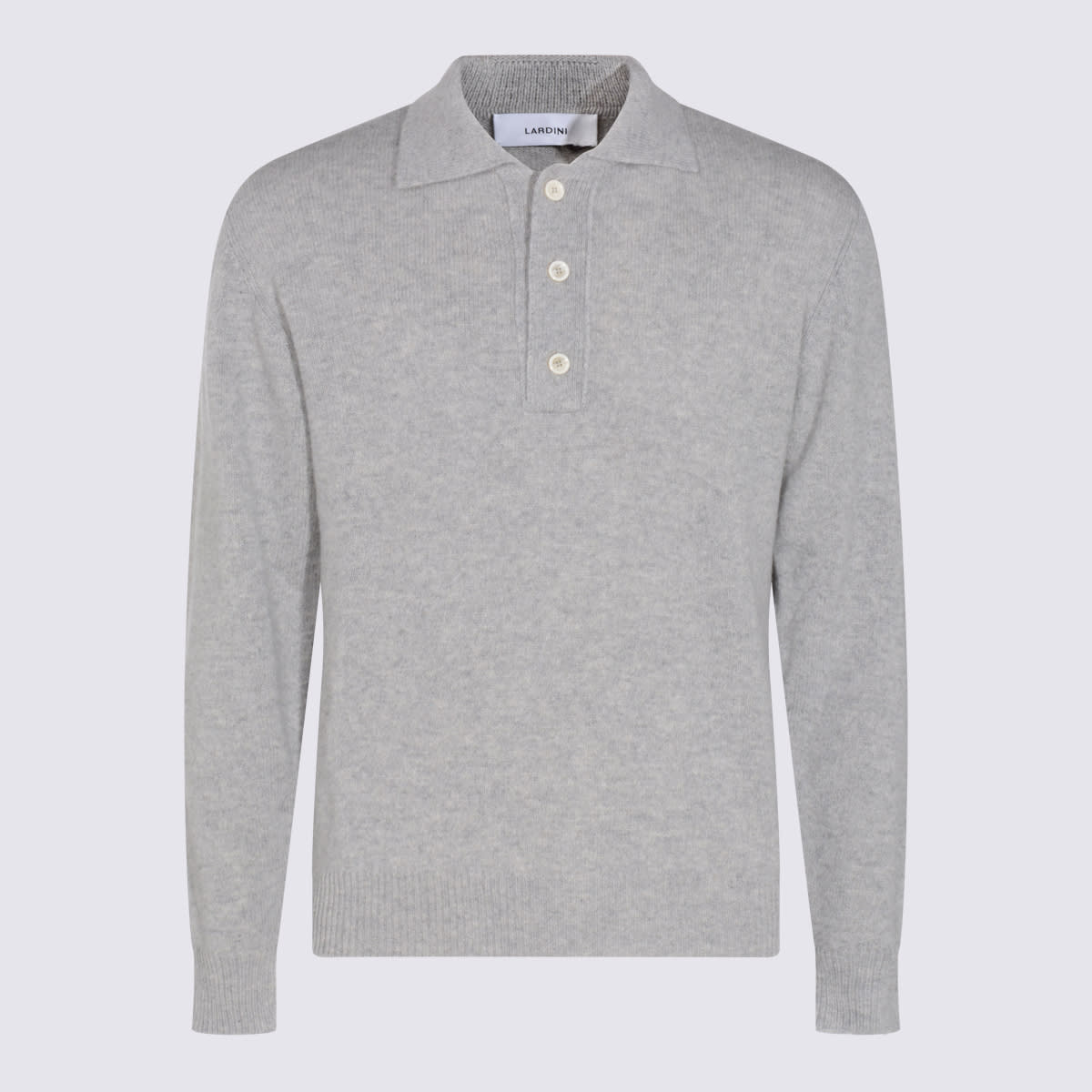 Lardini Ribbed Cuff Crewneck Sweater Design In Gray