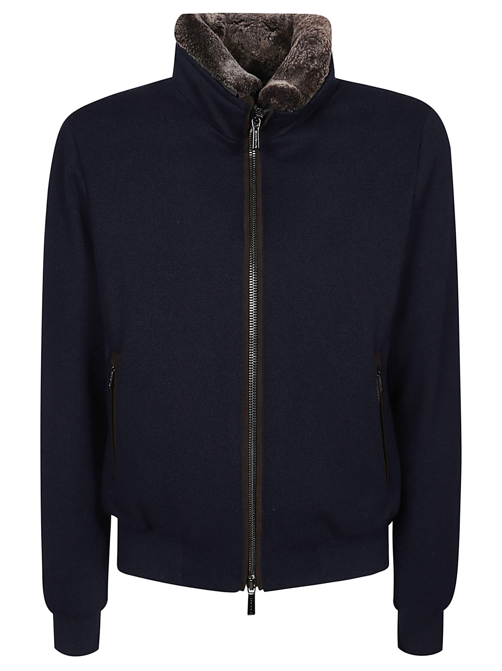 Shop Moorer Bellati-mrw Bomber Jacket In Navy