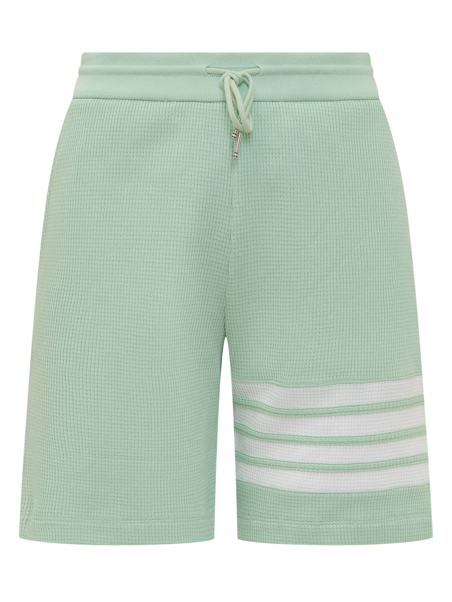 Shop Thom Browne Shorts With Logo In Lt Green