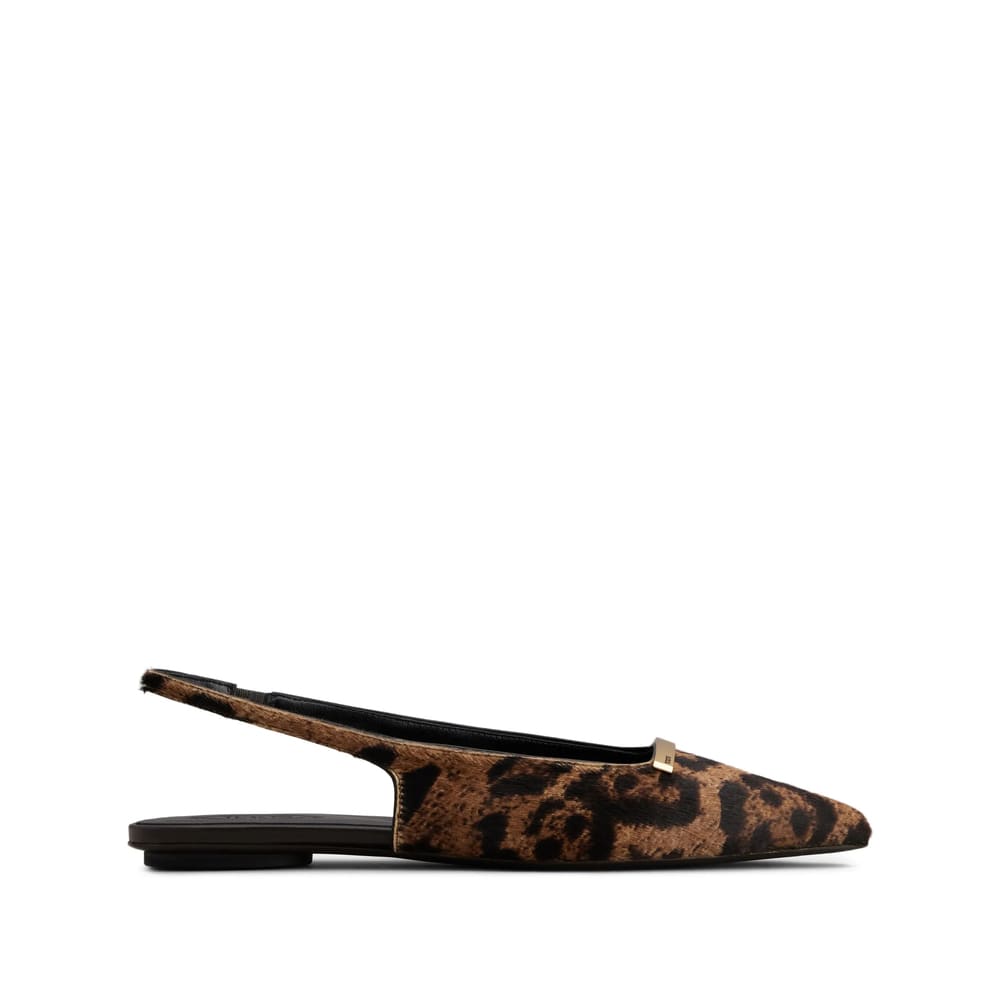 Tod's Embellished Leopard-print Calf Hair Slingback Flats In Animal Print