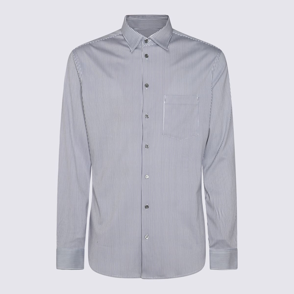 Shop Giorgio Armani Blue Cotton Shirt