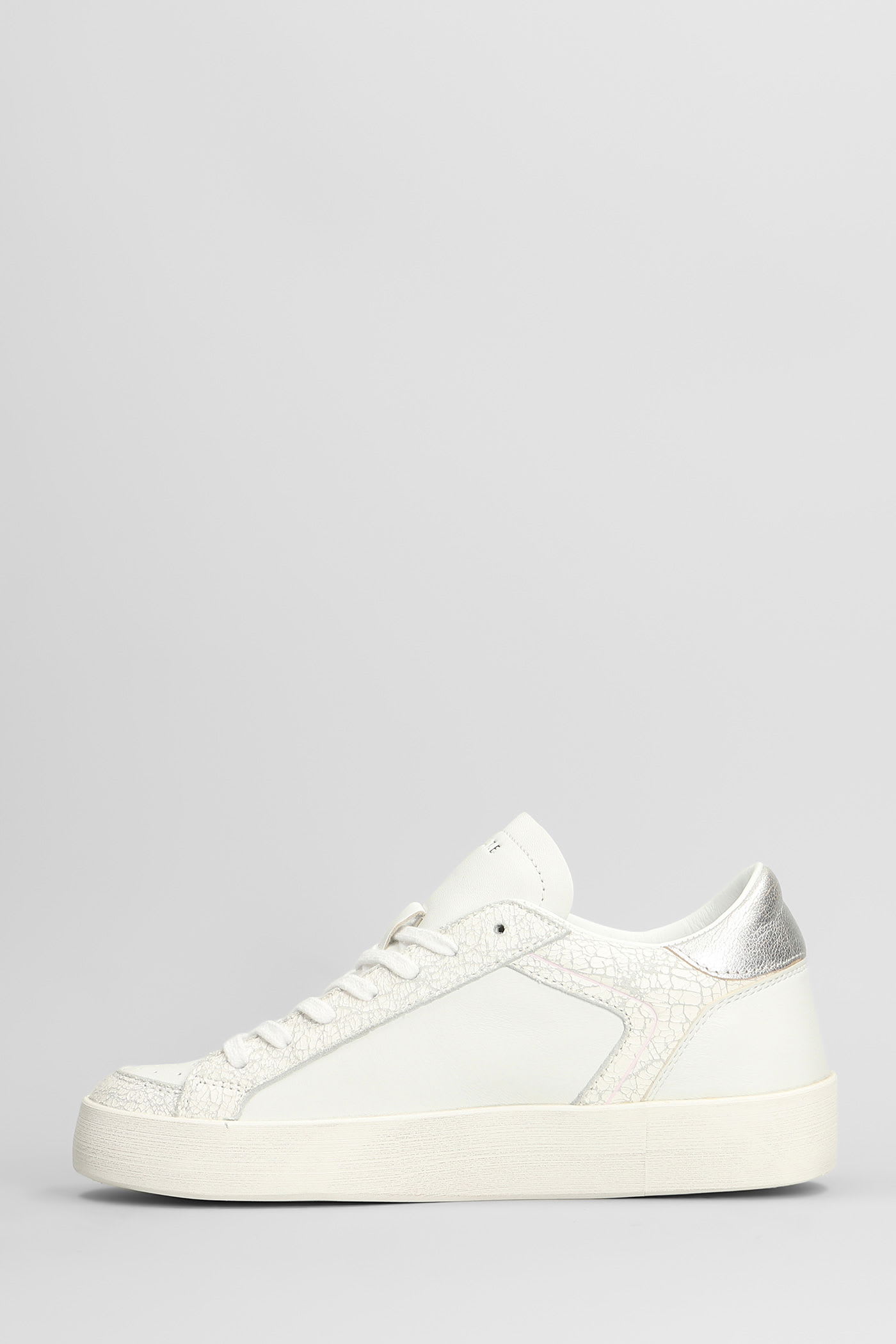 Date Hill Low Pop Sneakers In White Leather In White