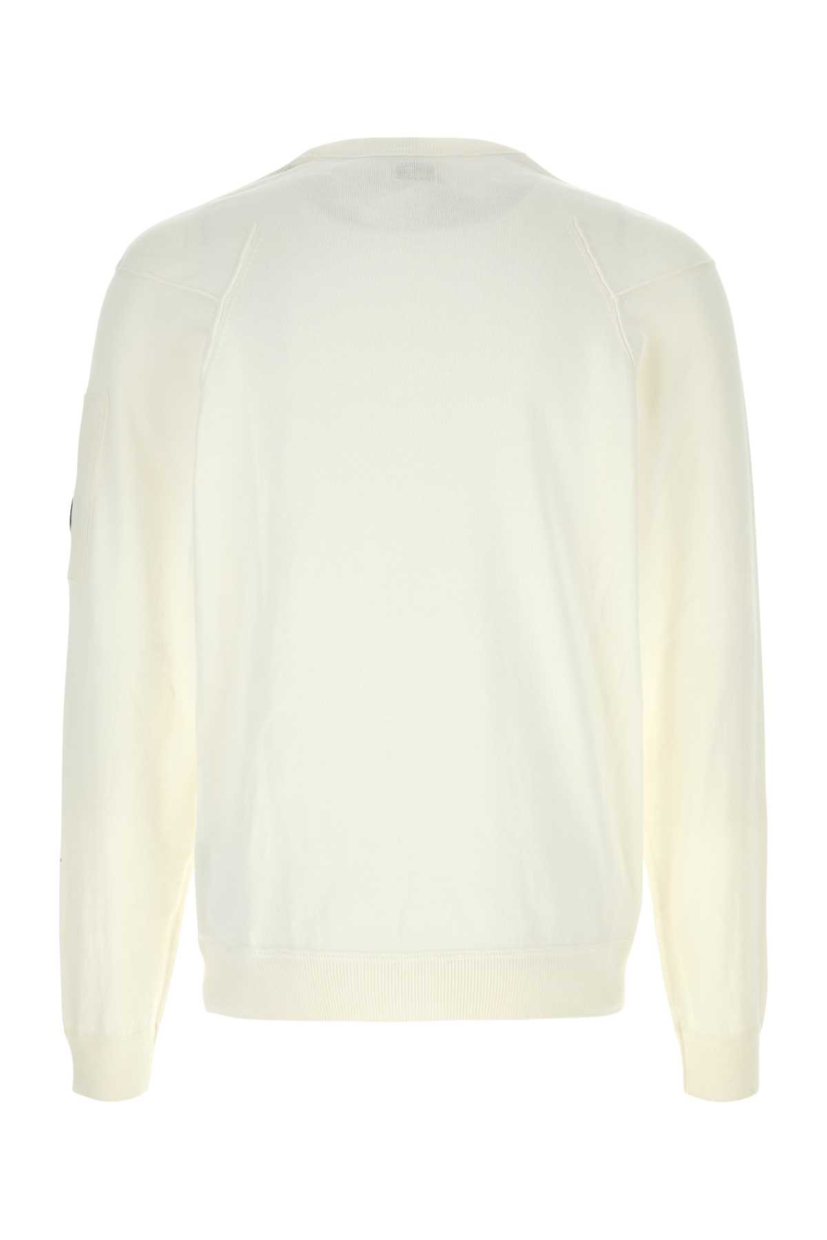 C.p. Company Signature Lens Crewneck Sweatshirt In Gauzewhite