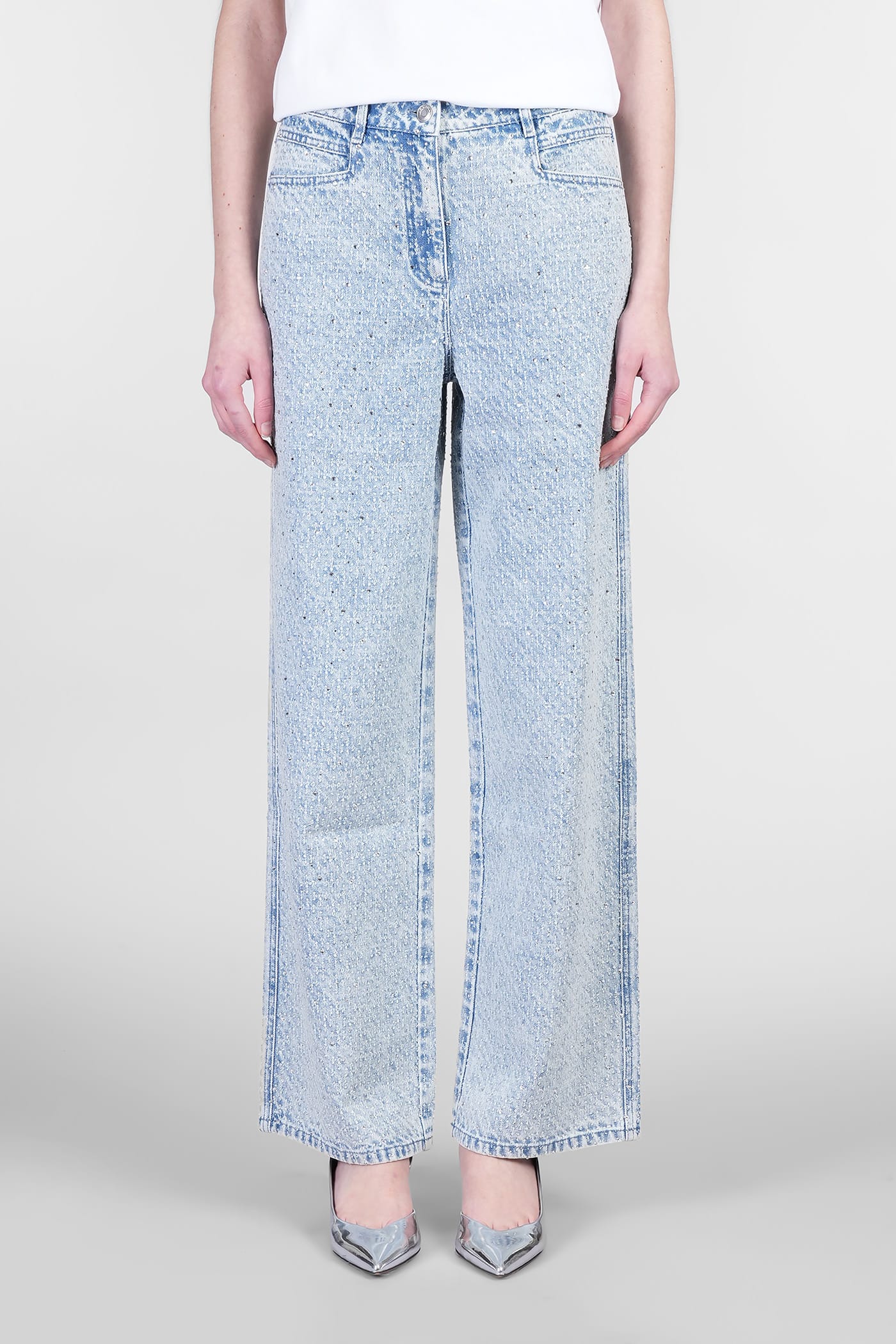 Dalou Jeans In Cyan Cotton