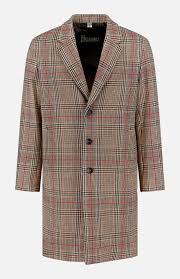 Herno Coat In Glen Check R-wool In Brown
