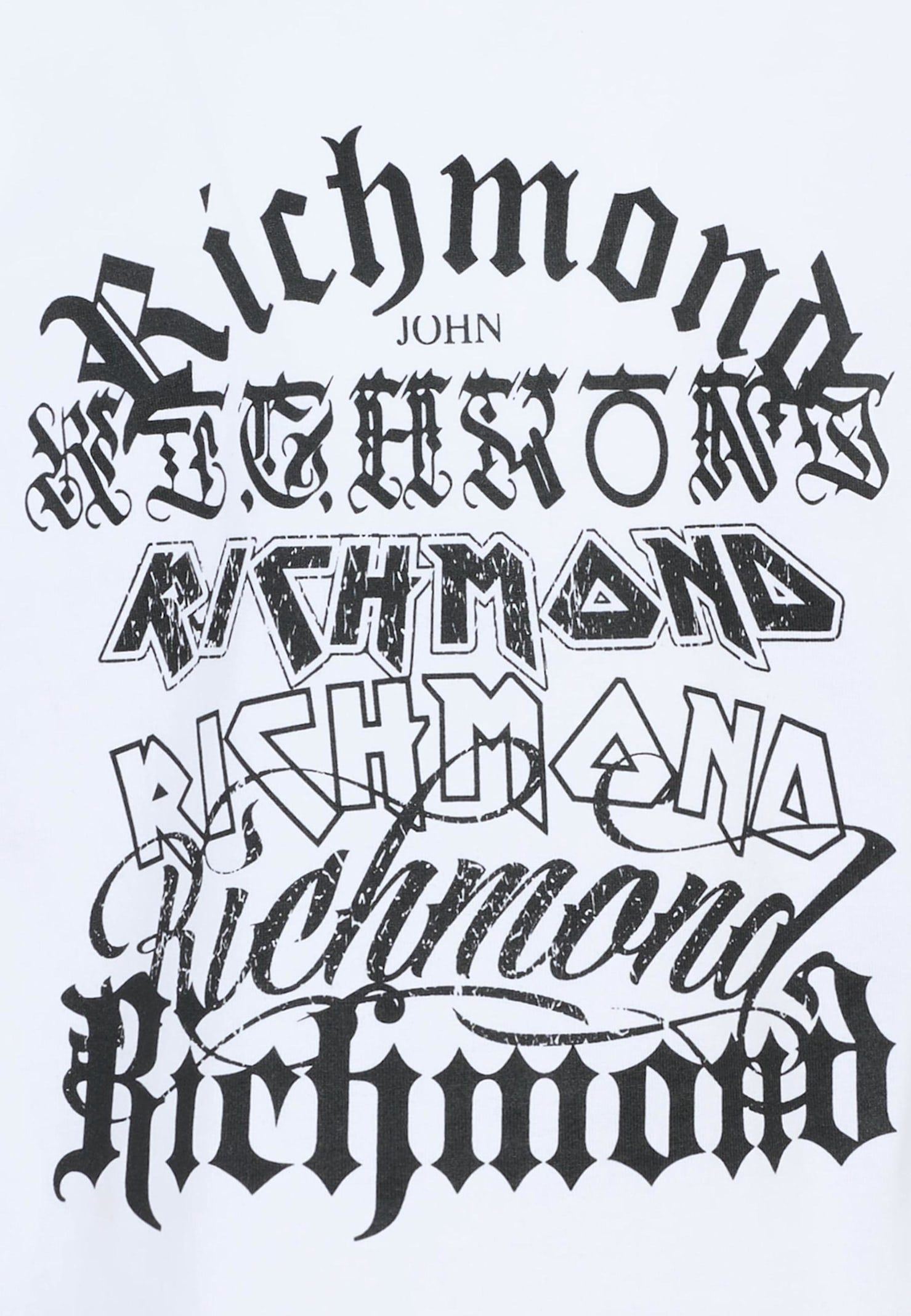Richmond White T-shirt For Boy With Black Logo In White