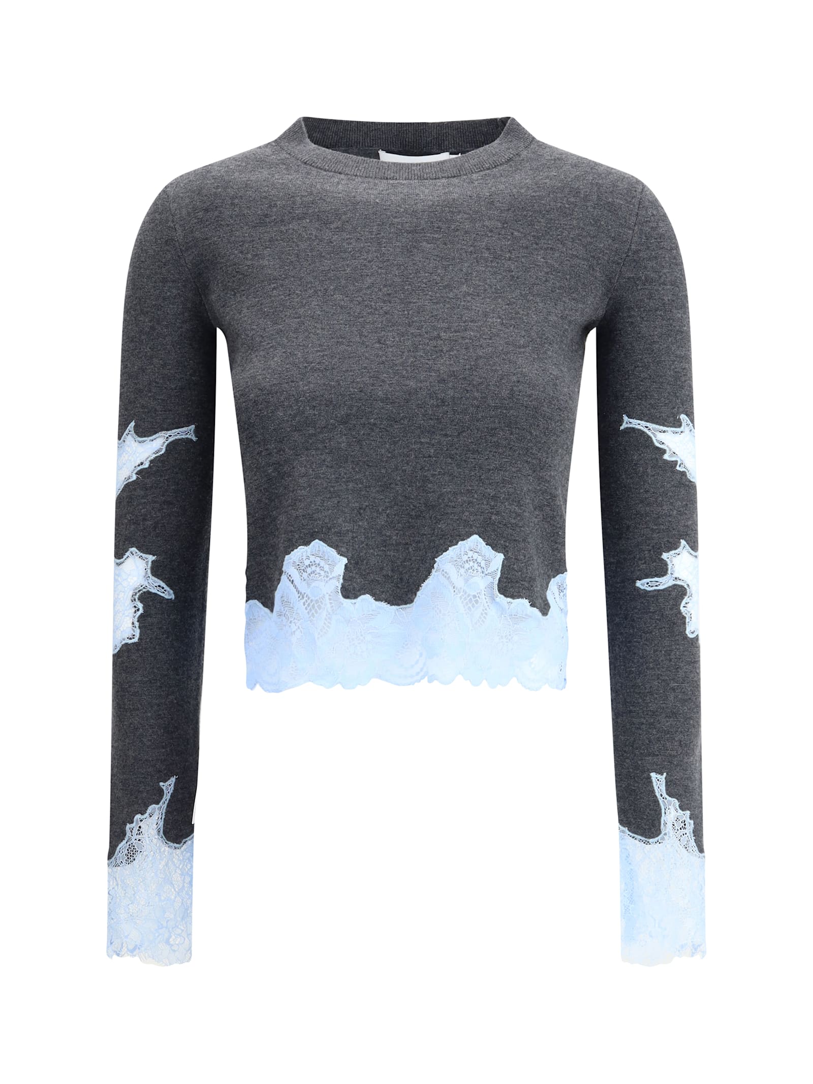 Contrast Lace Knit Sweater
