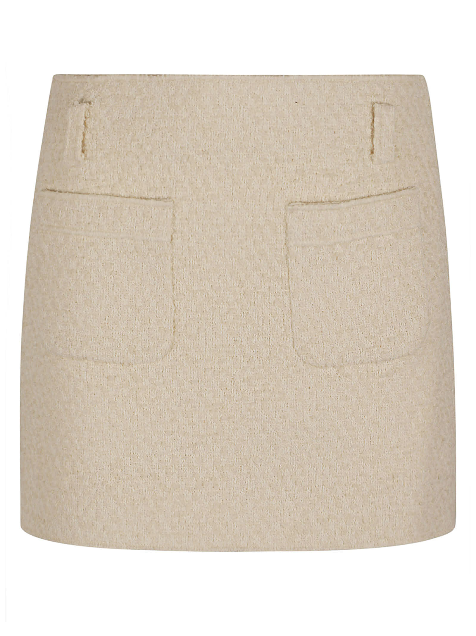 Rear Zip Woven Midi Skirt