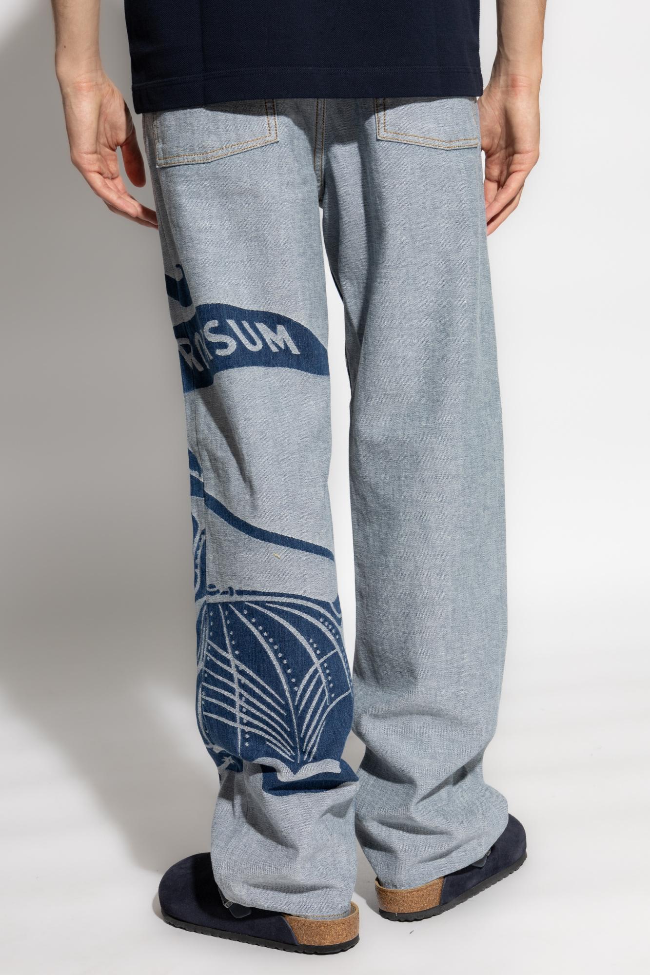 Shop Burberry Jeans With The  Logo In Blue