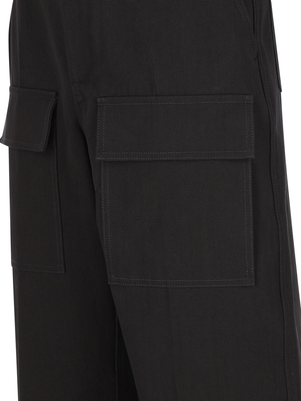 Shop Valentino Wide Leg Cargo Trousers In Black