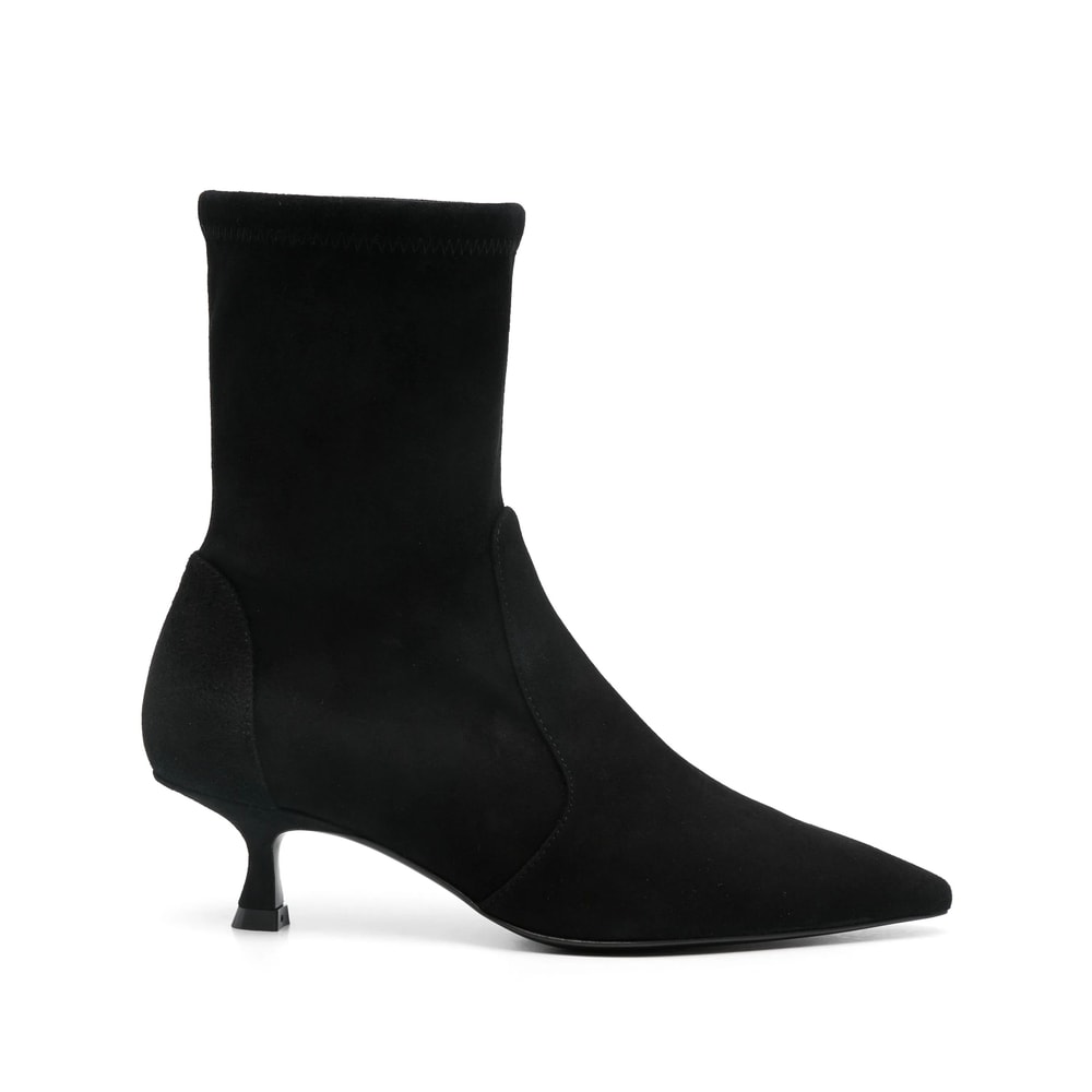 Stuart Weitzman Naomi 50 Suede Ankle Boots In Black