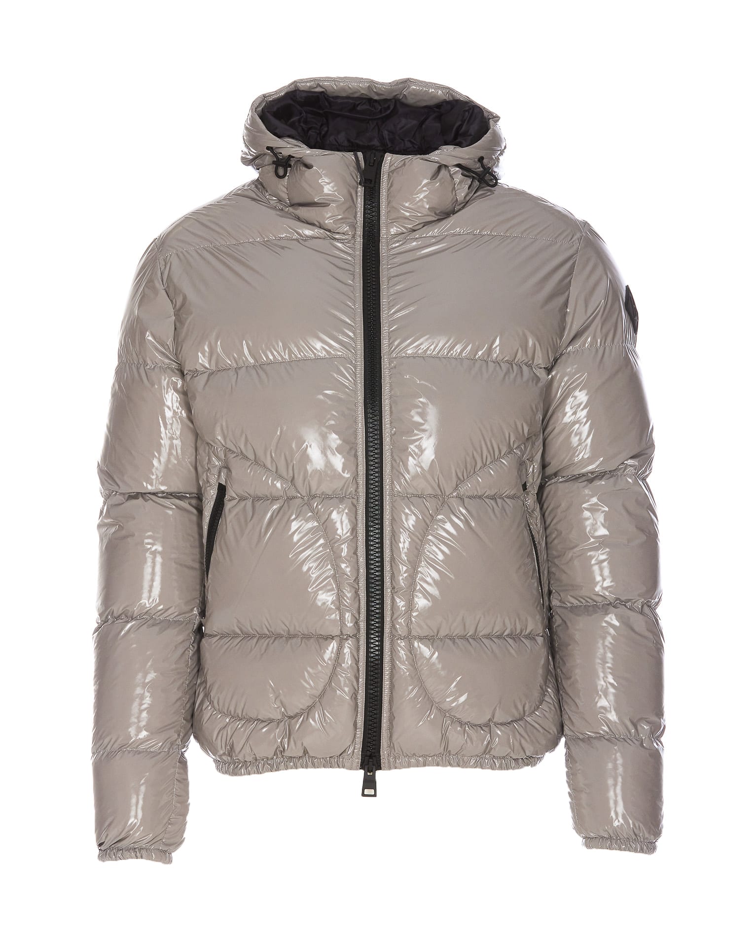 Shop Herno Glossy Bomber In Grey