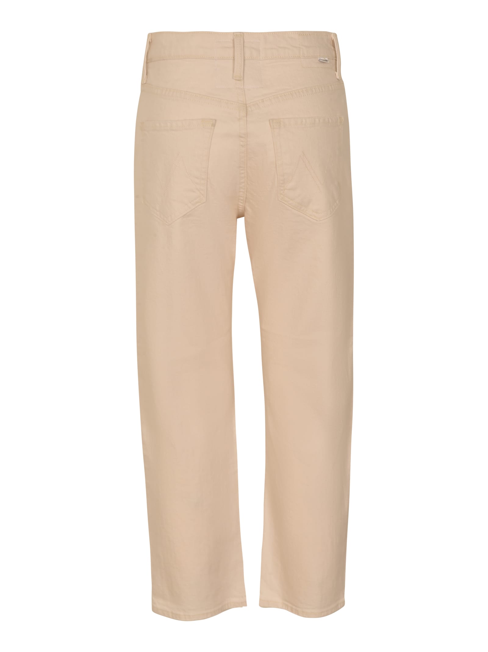 Shop Mother Button Straight Jeans In Natural