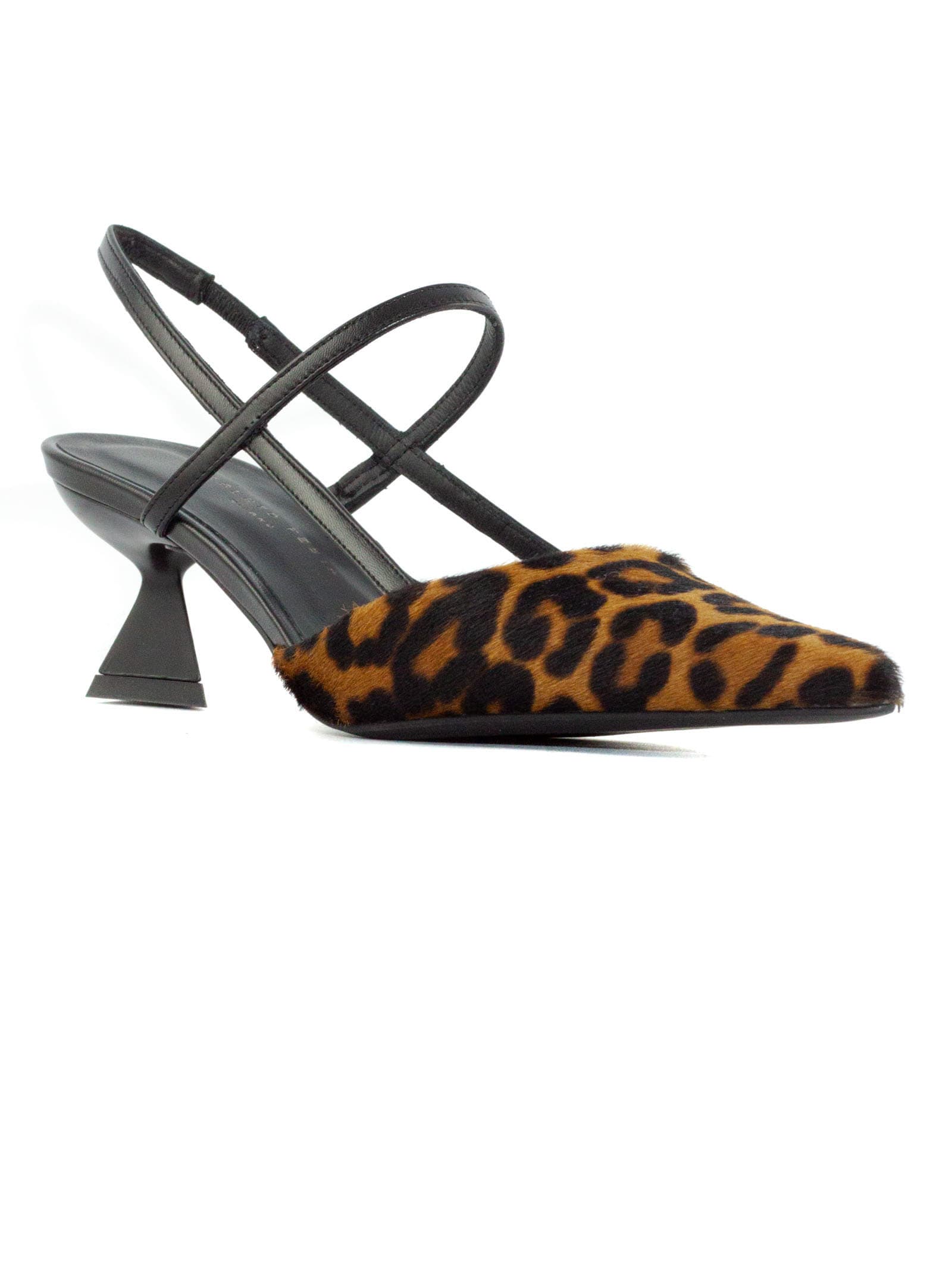 Shop Roberto Festa Leopard Ponyhair Yasi Slingback In Beige