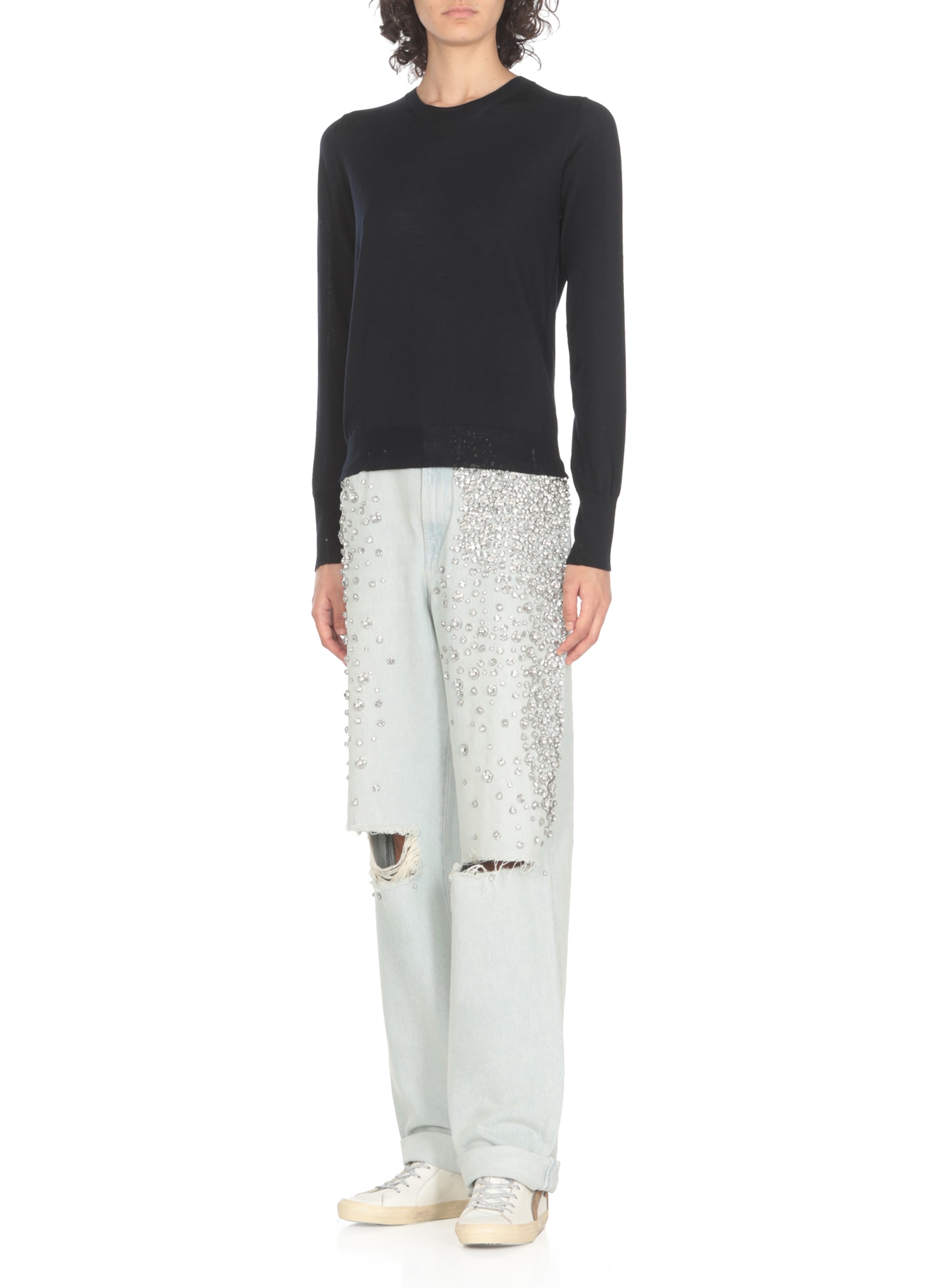 Shop Golden Goose Wool Sweater In Blue