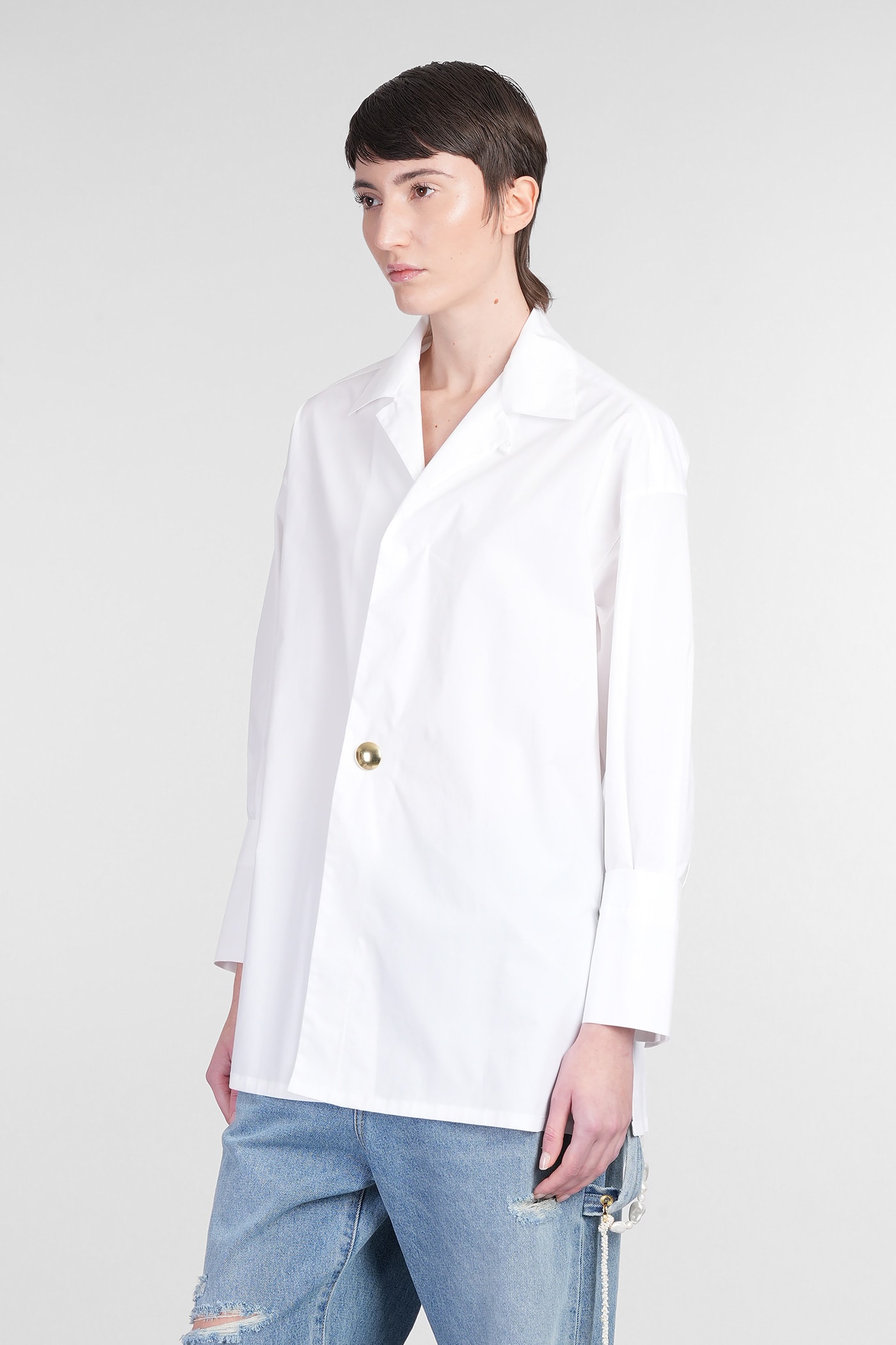Darkpark Popeline Tunic Style Jodie Shirt Shirts White In White