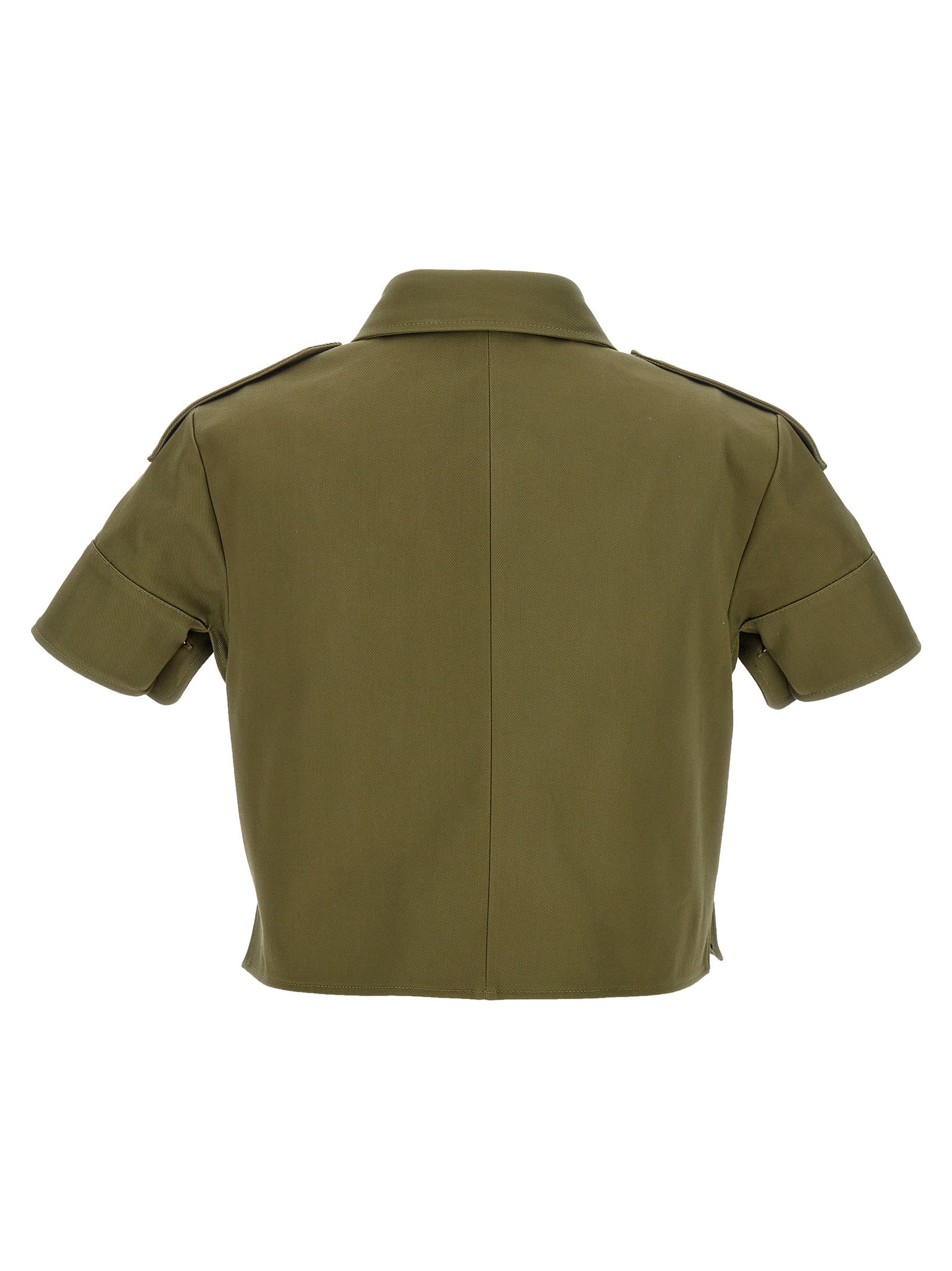 Shop Alexander Mcqueen Cropped Military Shirt In Green