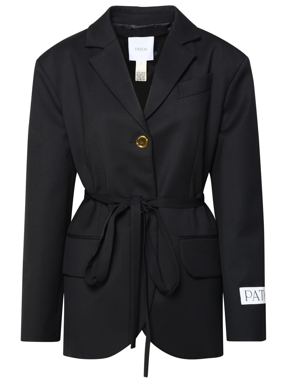 Patou Black Virgin Wool Blend Blazer