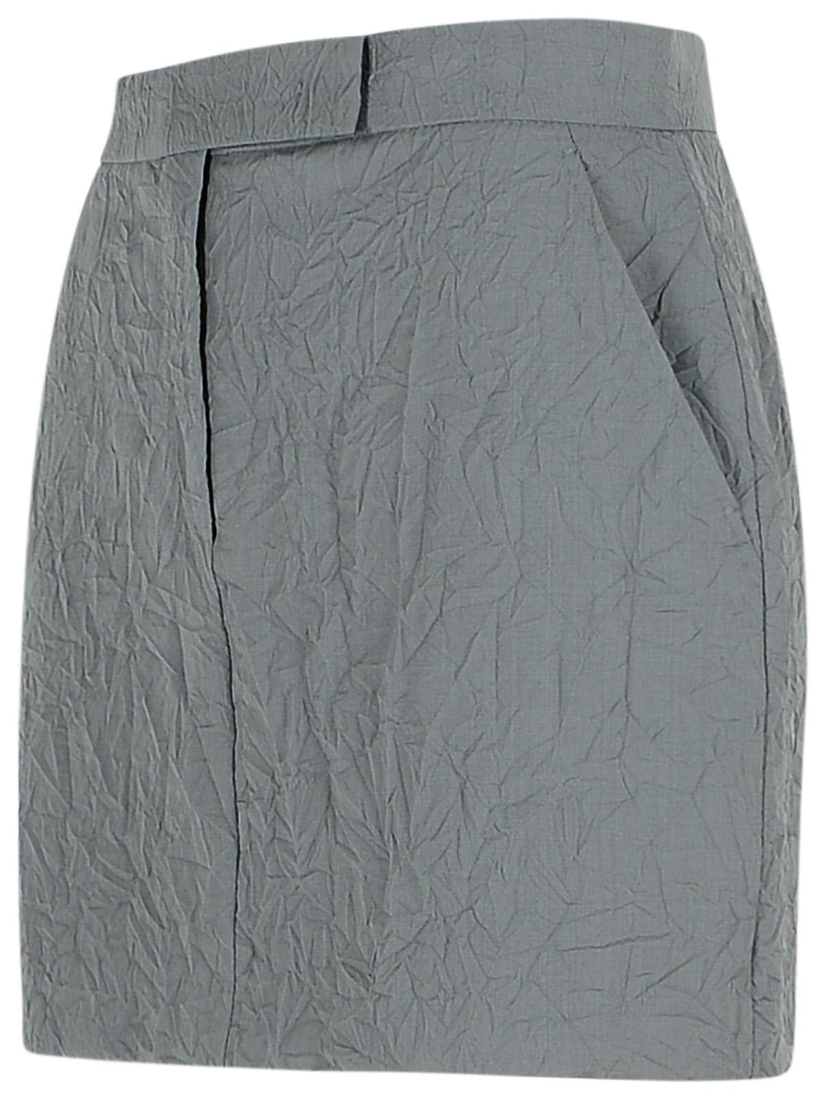 Max Mara Grey Wool Mini Skirt In Grey
