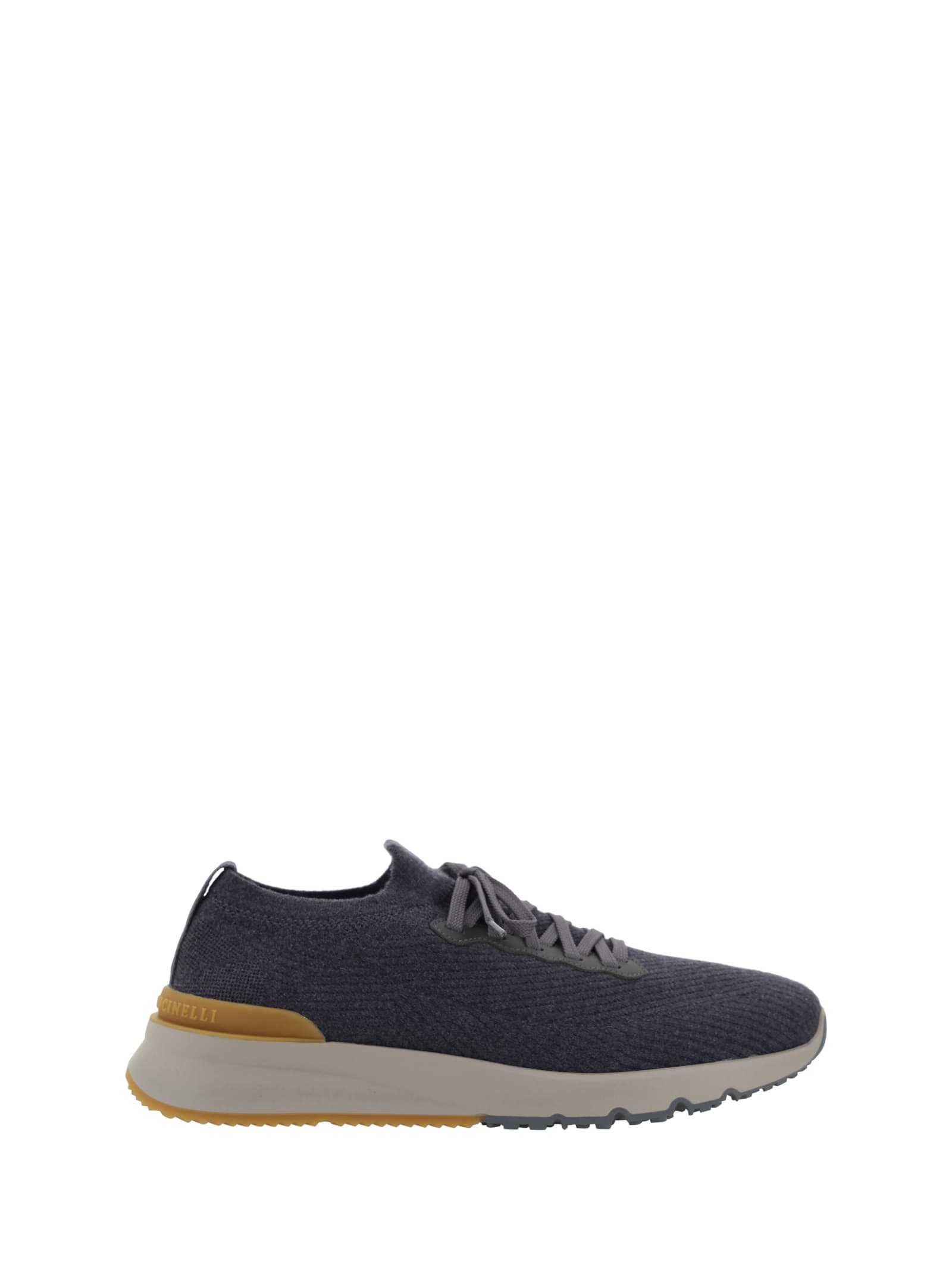 Brunello Cucinelli Men Sneaker In Maglia Di Cotone In Gray
