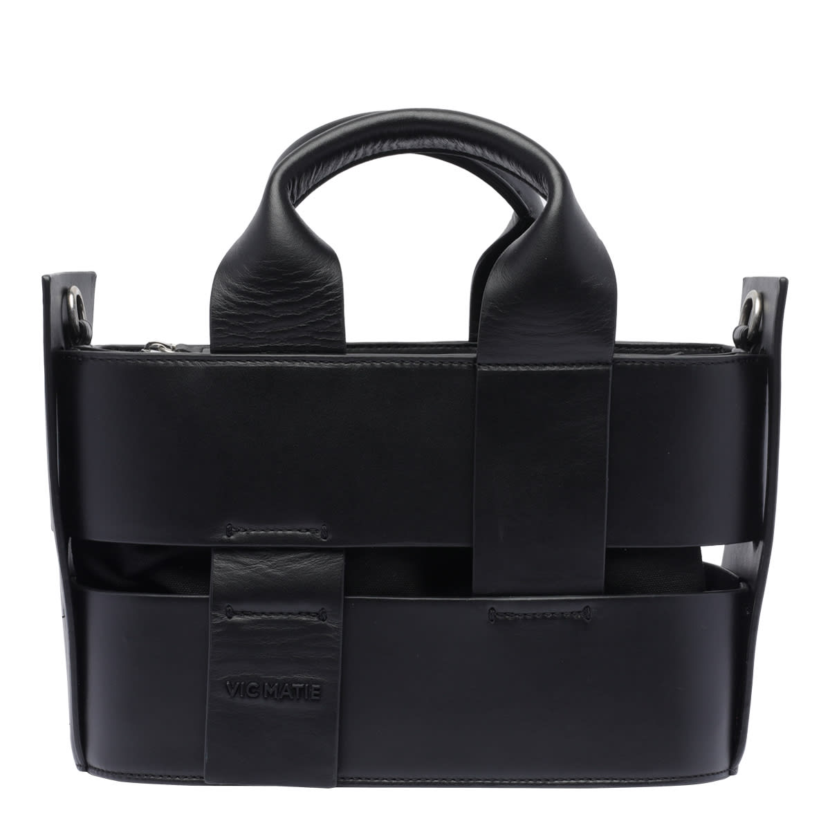 Vic Matié Leather Black Handbag