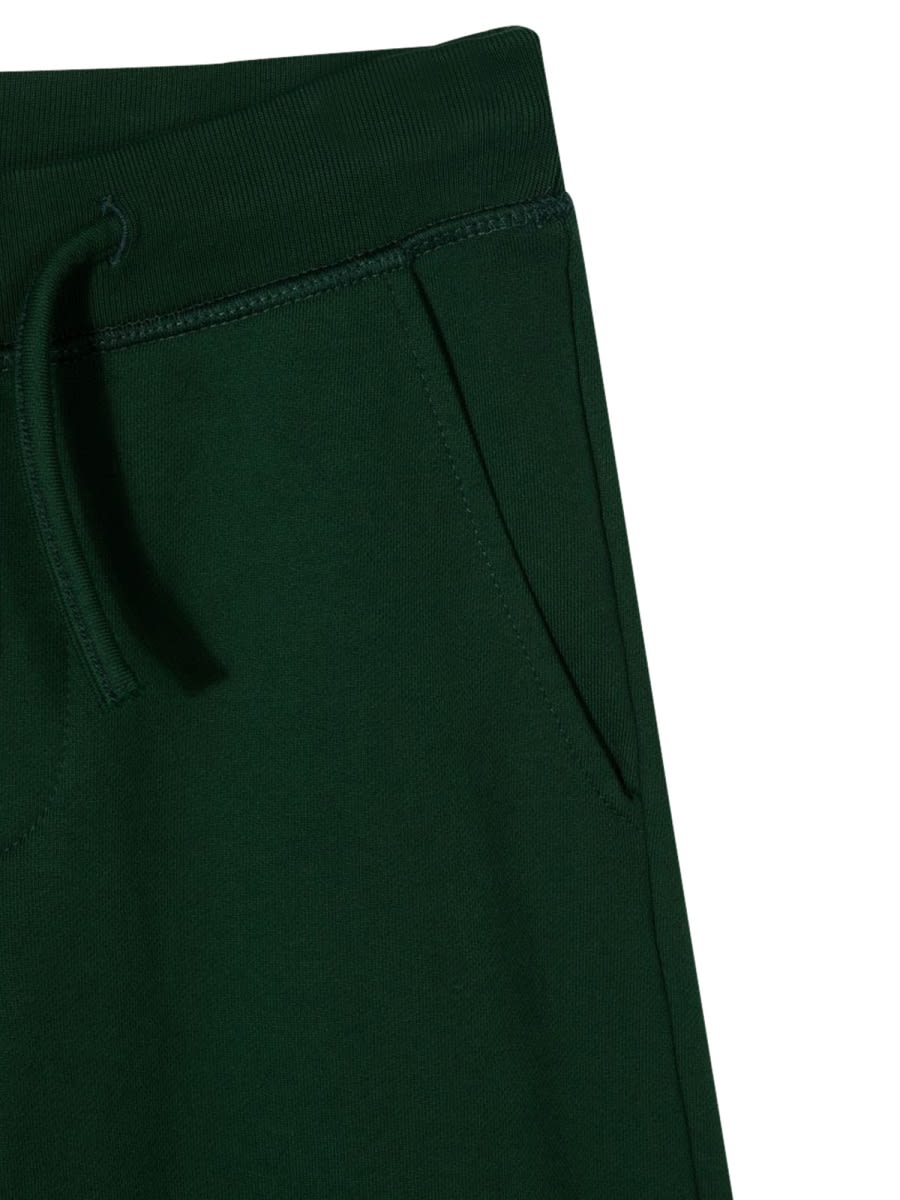 Shop Dsquared2 Plush Pants Leaf Logo On Front Leg In Green