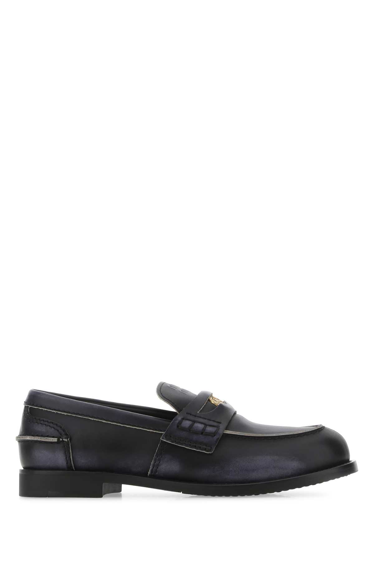 Shop Miu Miu Black Leather Loafers In F0002