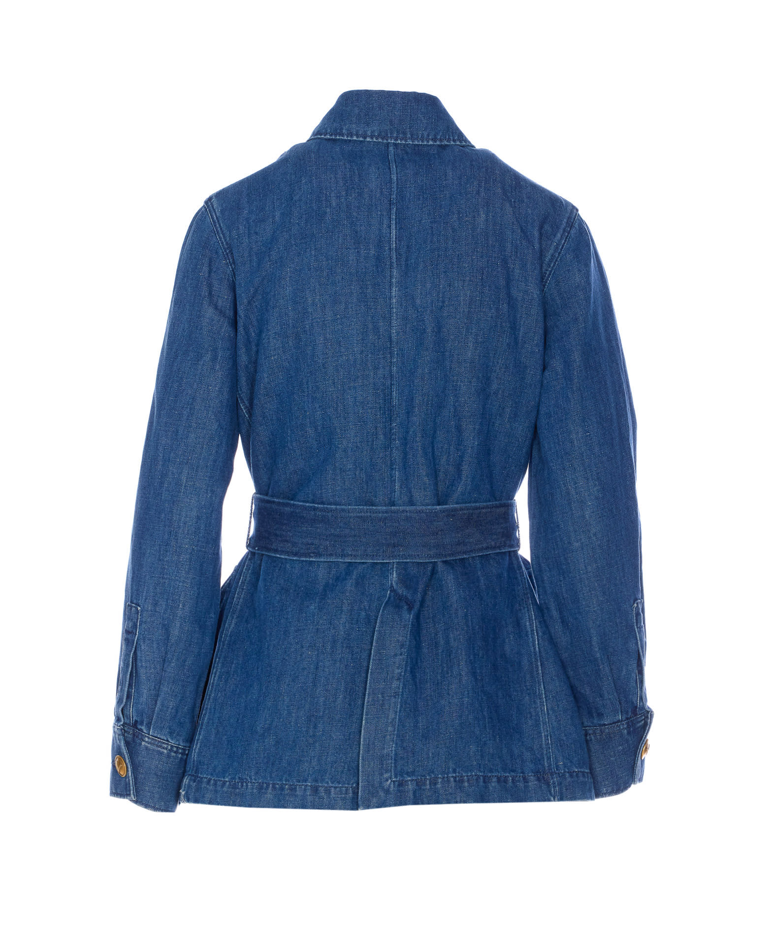 Shop Valentino Solid Sahariana In Denim In Blue