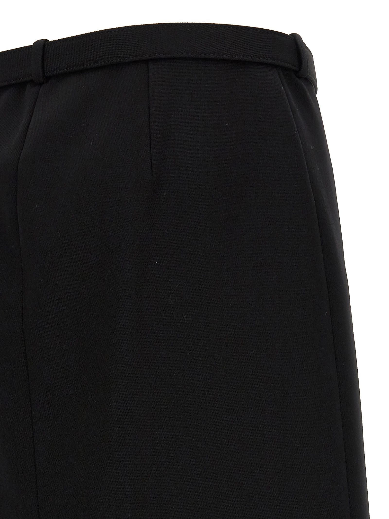 Shop Gucci Wool Skirt With Removable Belt In Black