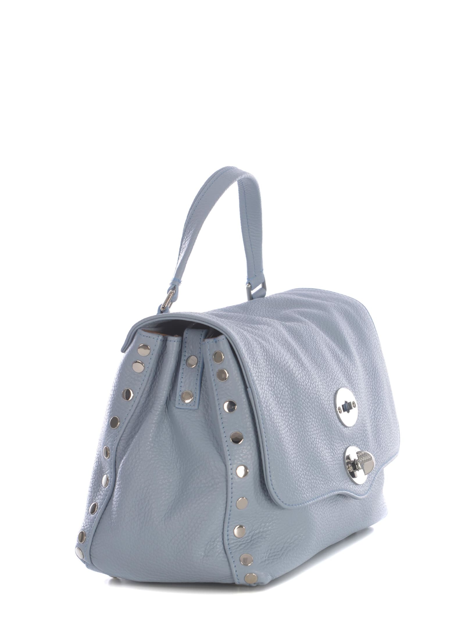 Shop Zanellato Bag  Postina Dailym Made Of Leather In Celeste Polvere