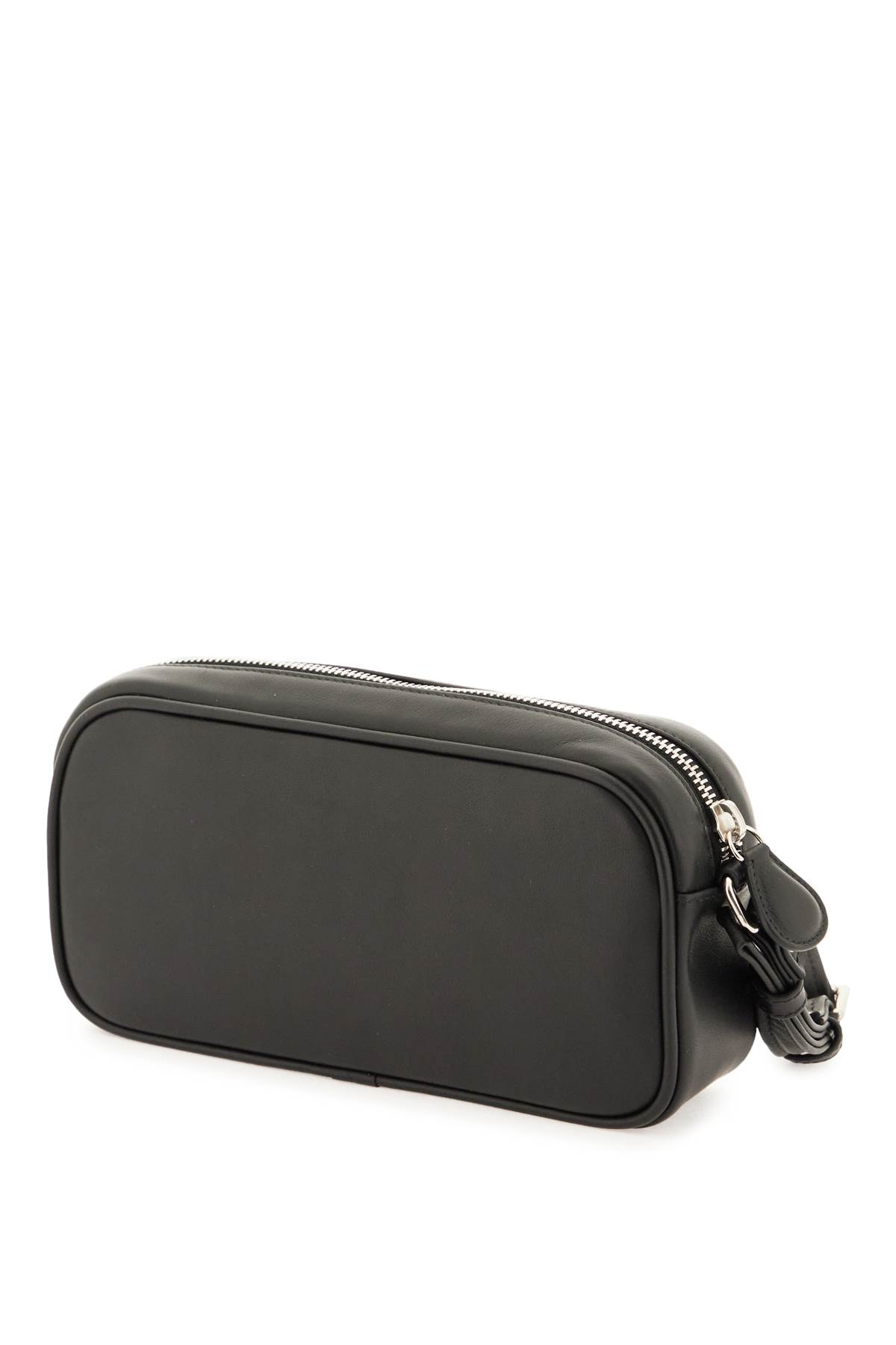 Courrèges Baguette Camera Cuir Shoulder Bag In Black Leather