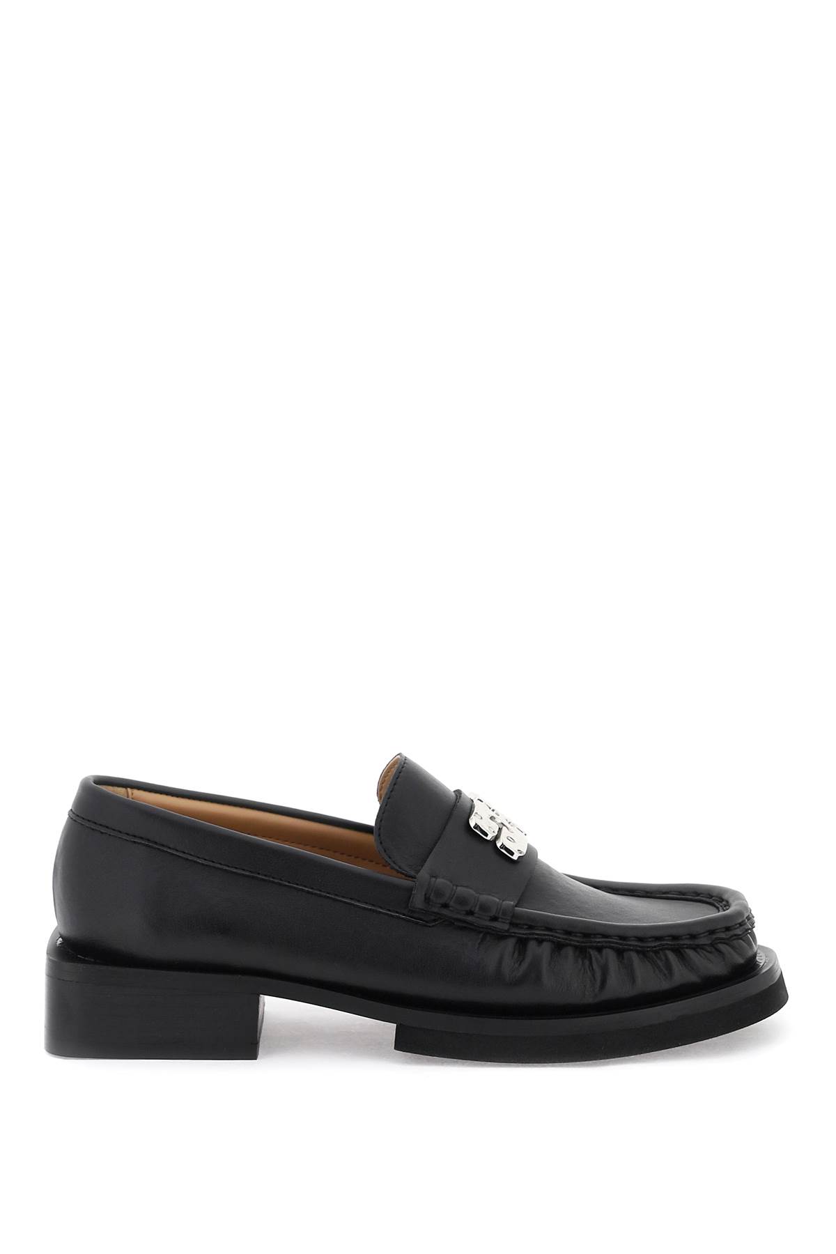 Ganni Black Leather Loafers