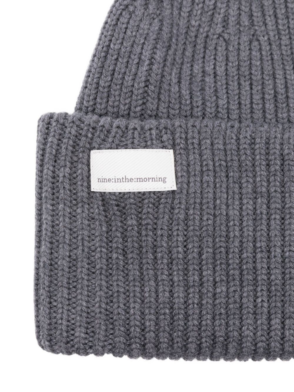 Nine In The Morning Ribbed Wool Beanie In Gray