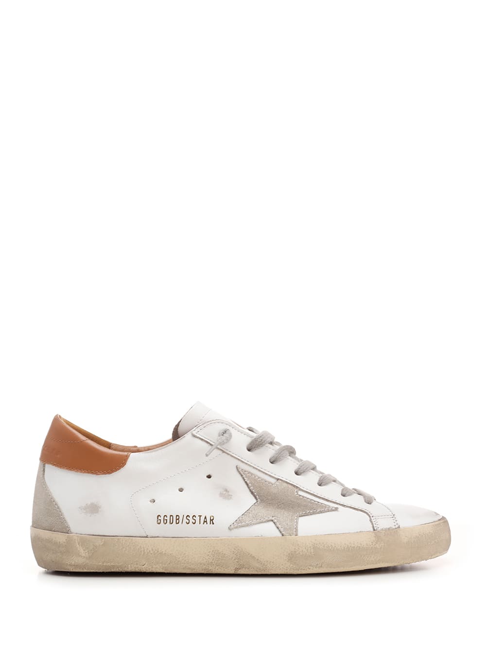 Shop Golden Goose White/brown Superstar Sneakers In Leather Brown