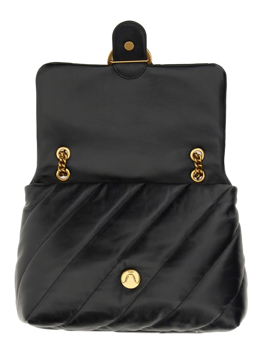 Shop Pinko Big Love Puff Maxi Quilt Bag In Black