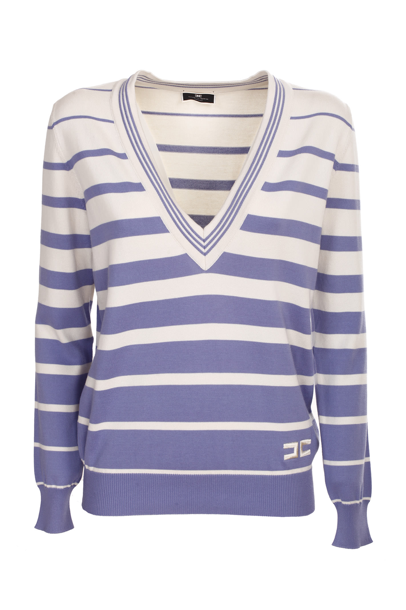 Elisabetta Franchi striped tricot sweater