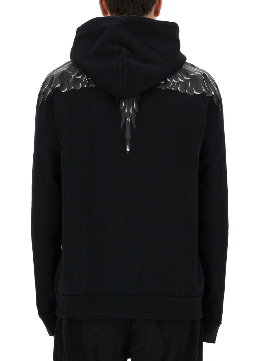Shop Marcelo Burlon County Of Milan Sweatshirt With Icon Wings Print In Black