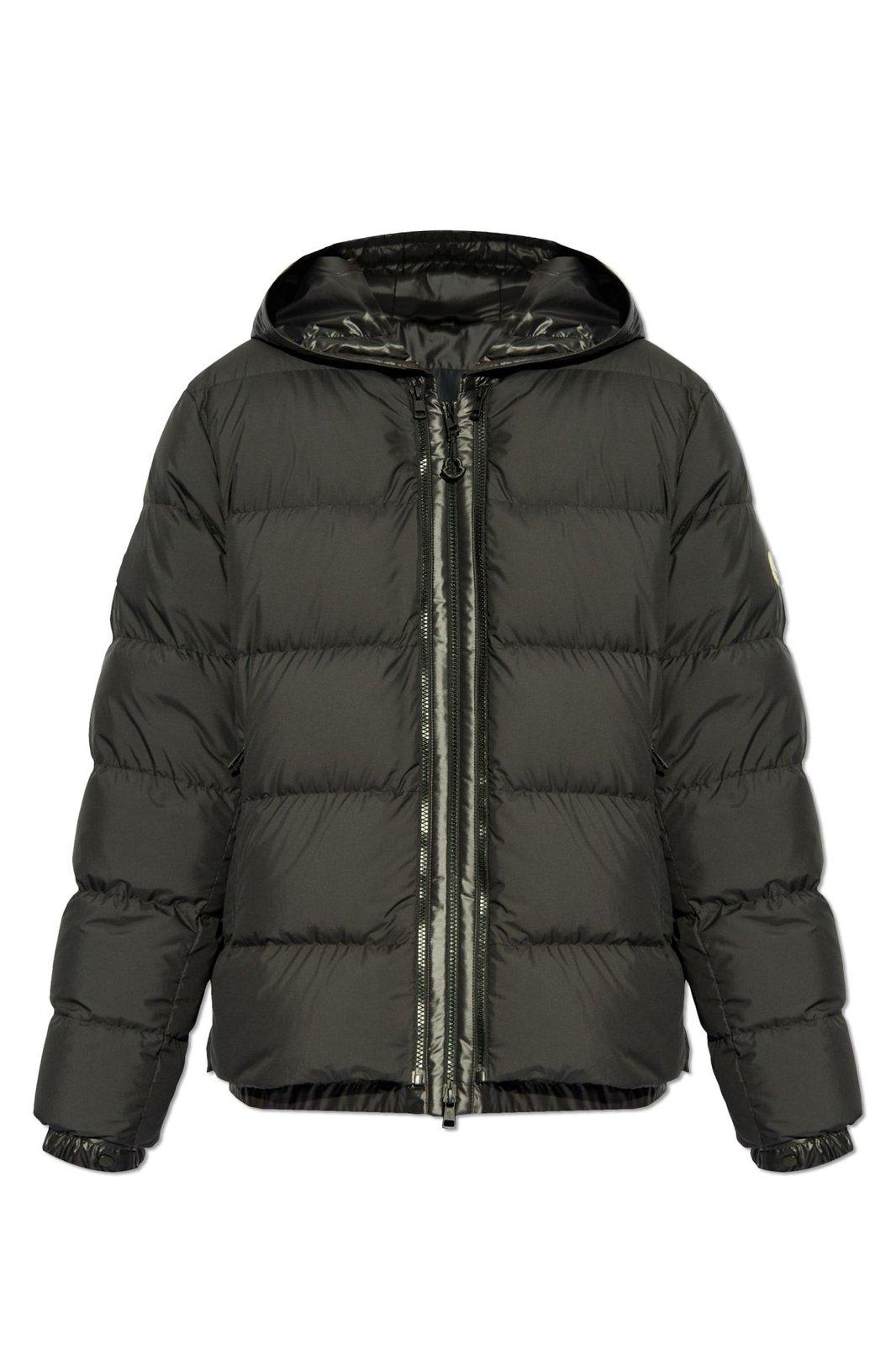 Shop Moncler Zip-up Hooded Puffer Jacket In Black